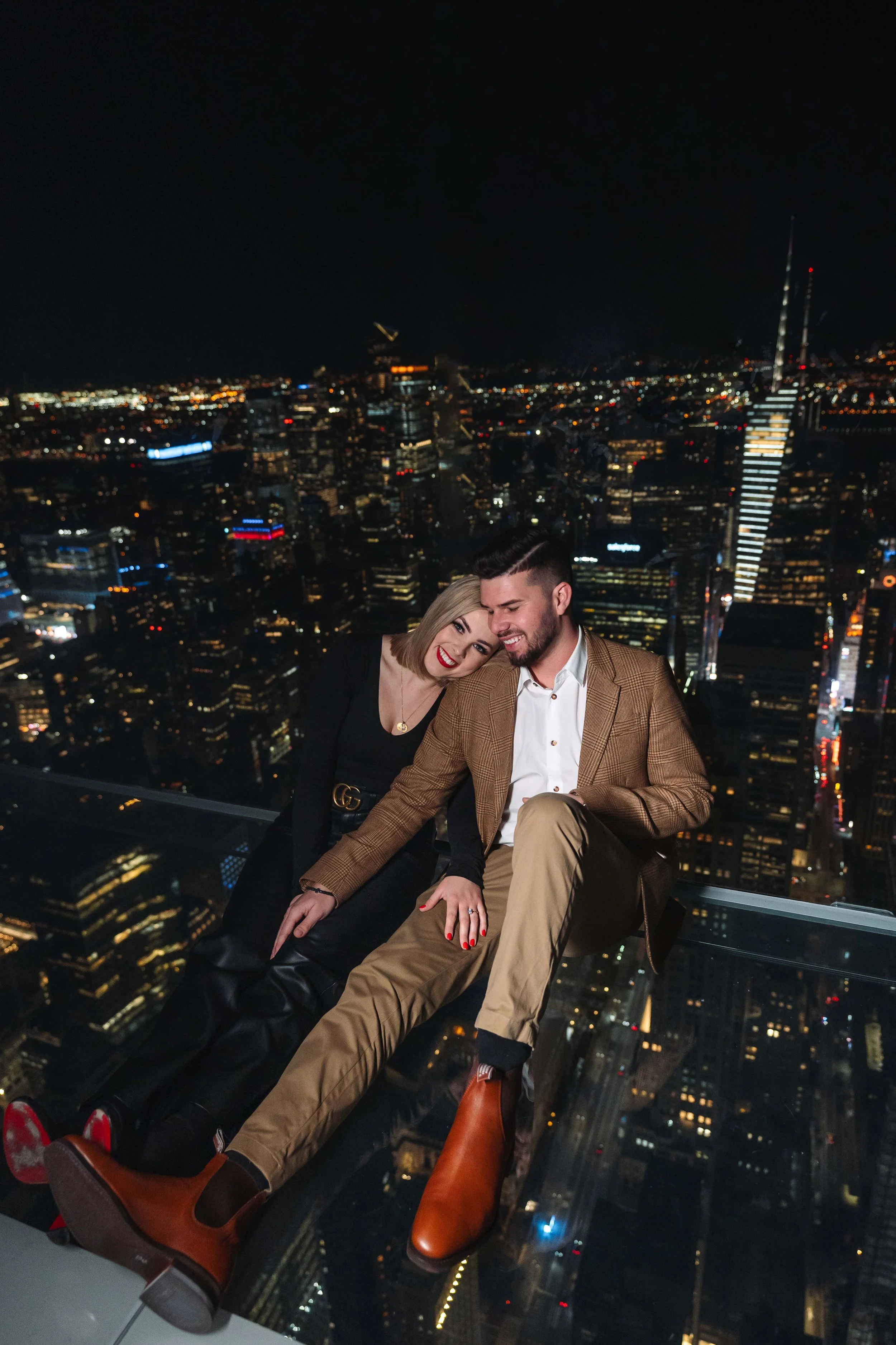 A beautiful marriage proposal and engagement photoshoot at SUMMIT One Vanderbilt in New York City captured by Matt Ritchie