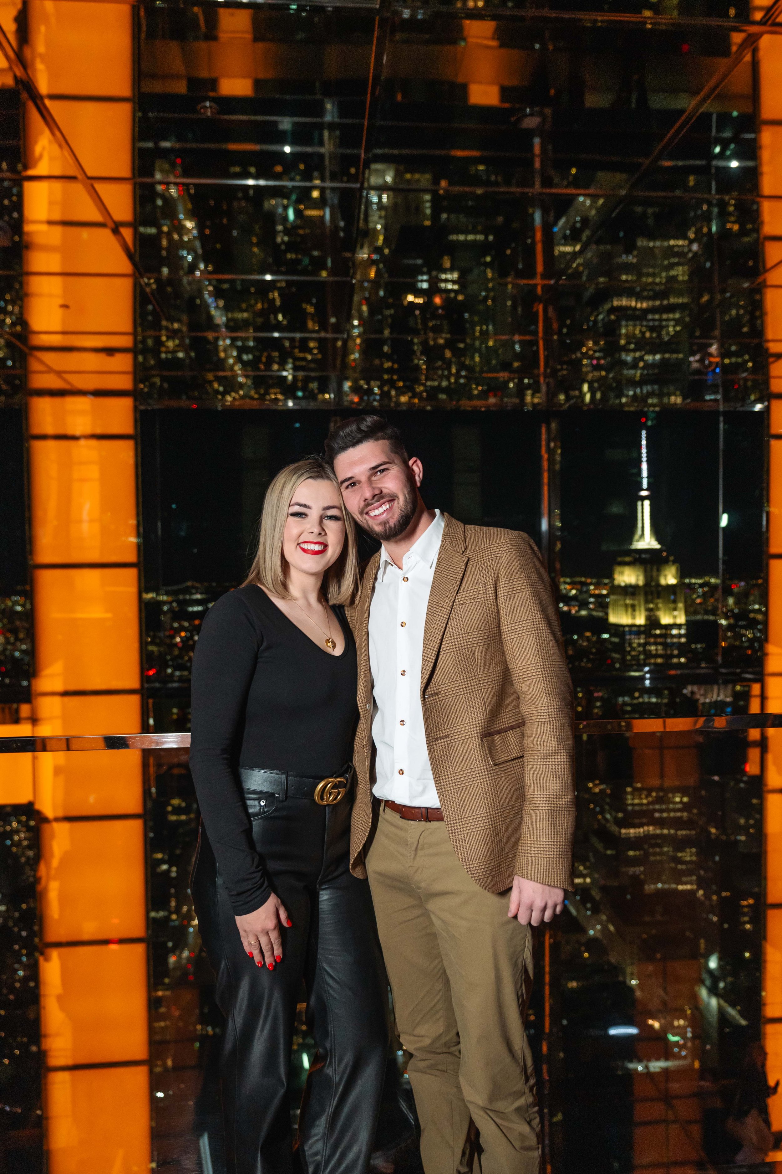 A beautiful marriage proposal and engagement photoshoot at SUMMIT One Vanderbilt in New York City captured by Matt Ritchie