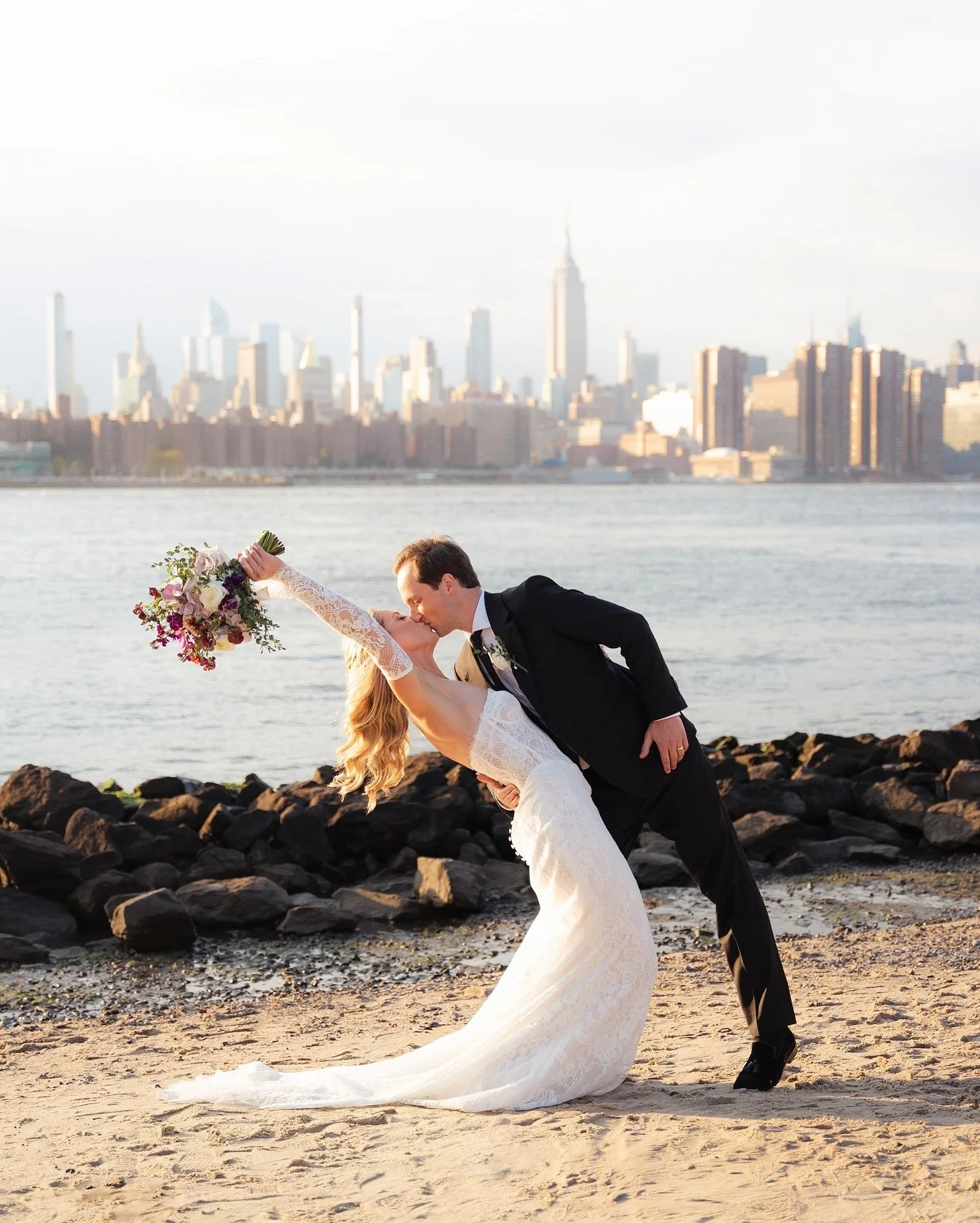 The best memories are made when you sneak away for a sunset photo session on your wedding day 💍🌅