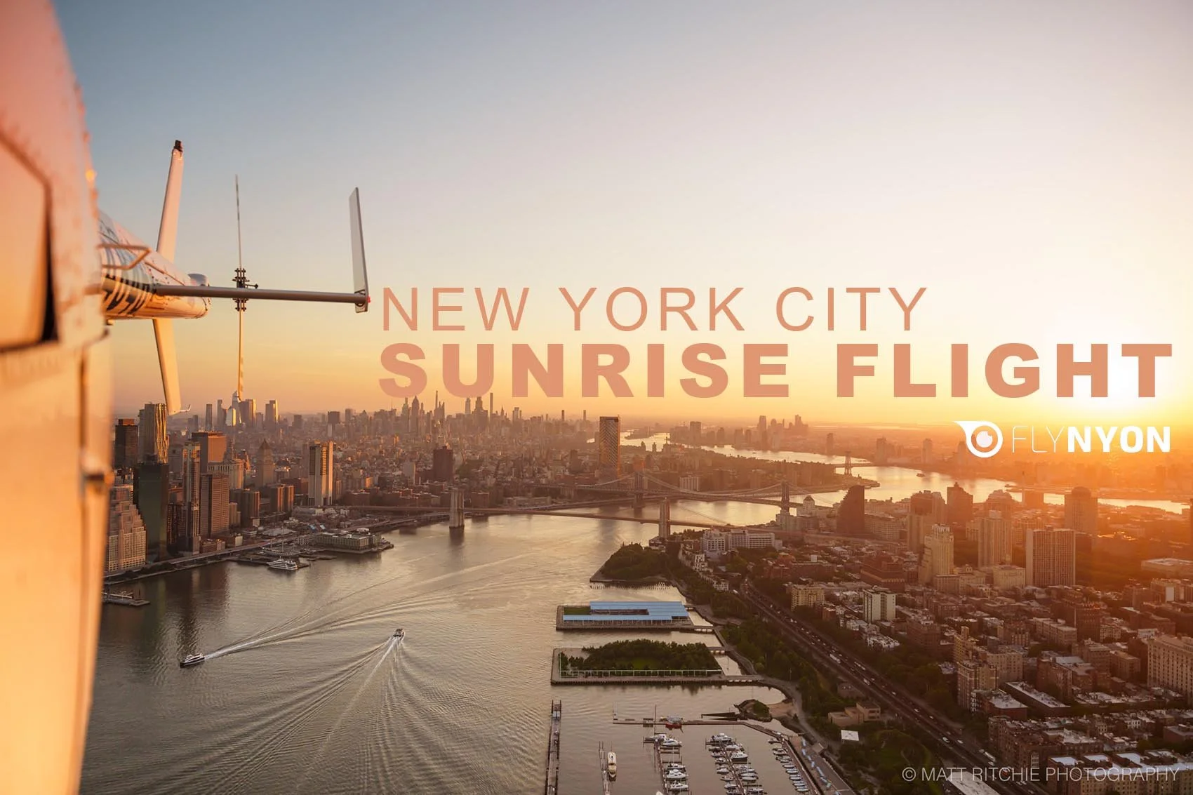 Sunrise Over New York City: NYC Helicopter Flight and Aerial Photography Above Manhattan