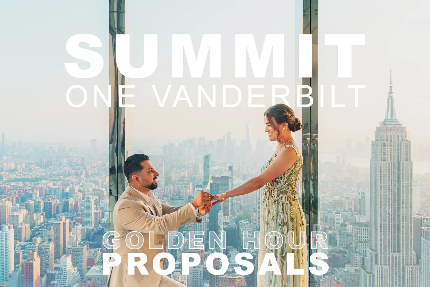 SUMMIT One Vanderbilt Proposal at Golden Hour: The Best Time for a NYC Proposal