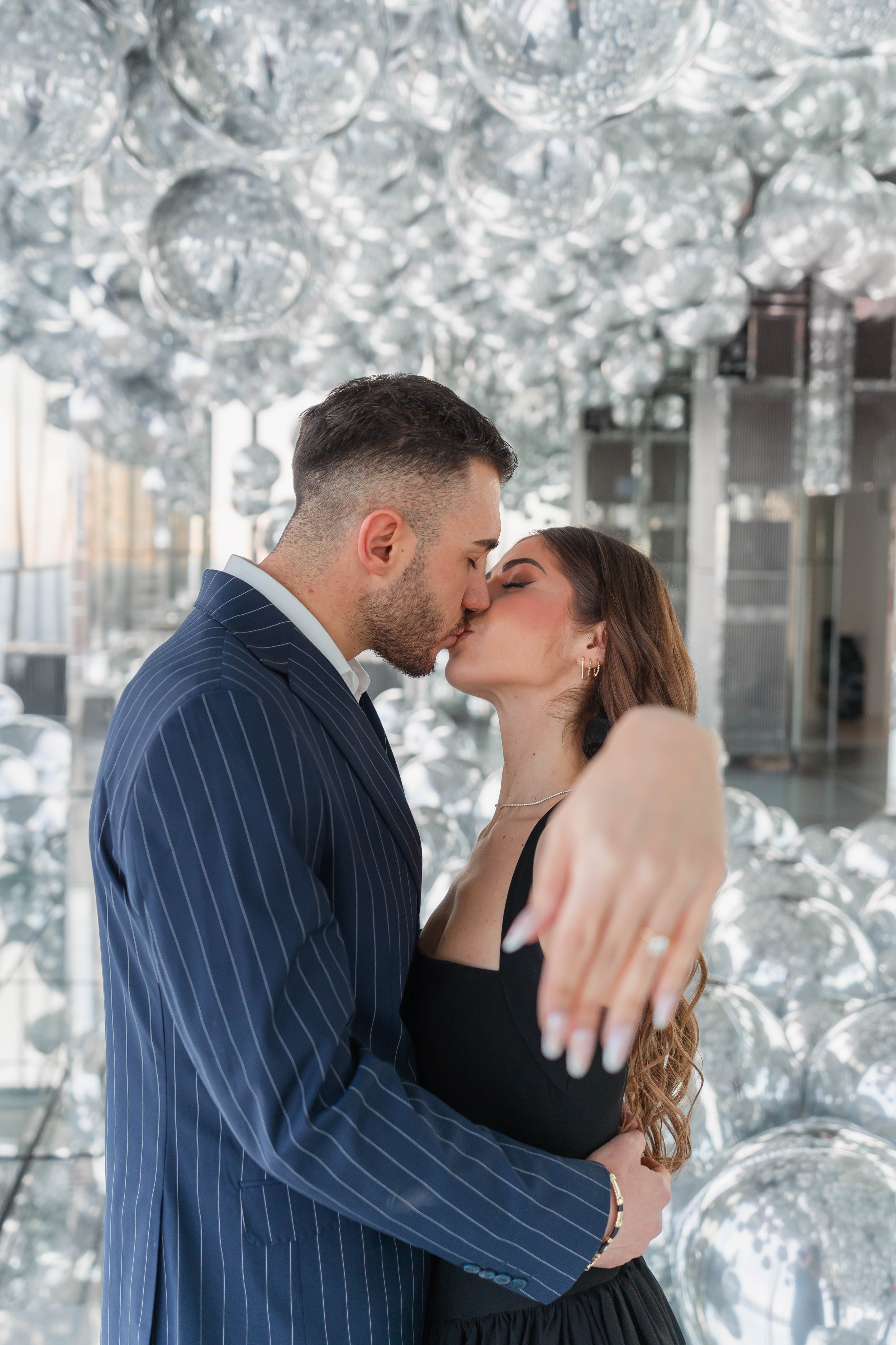 A beautiful marriage proposal and engagement photoshoot at SUMMIT One Vanderbilt in New York City captured by Matt Ritchie