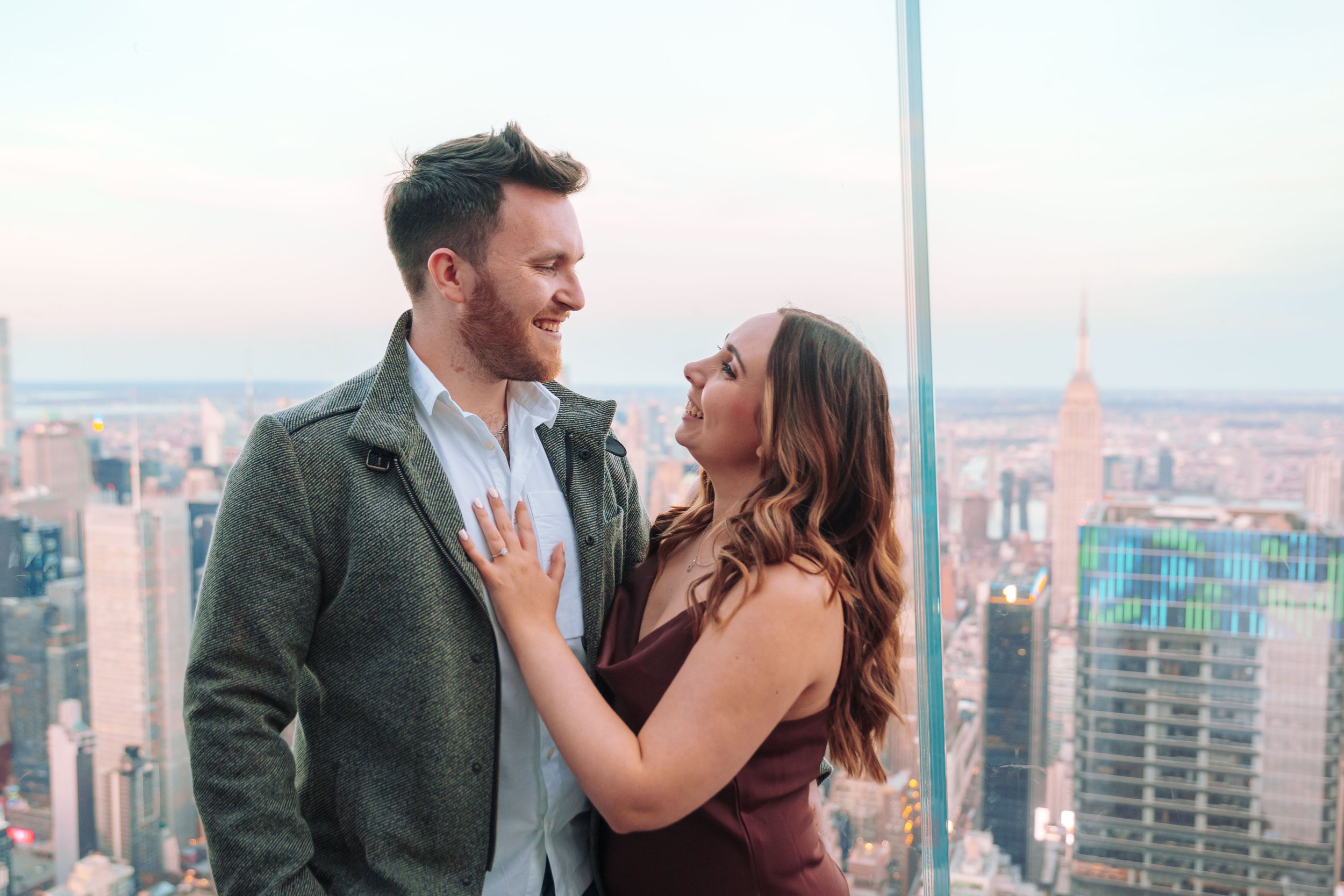 A beautiful surprise proposal at The Edge in Hudson Yards