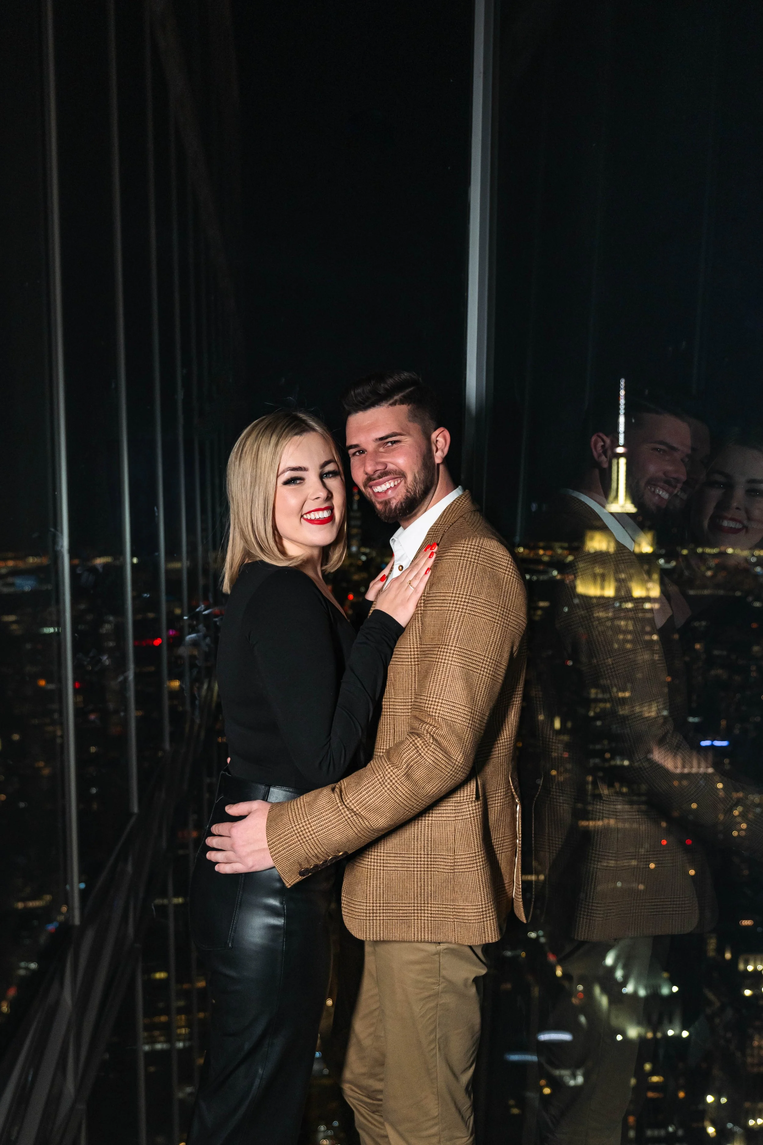 A beautiful marriage proposal and engagement photoshoot at SUMMIT One Vanderbilt in New York City captured by Matt Ritchie