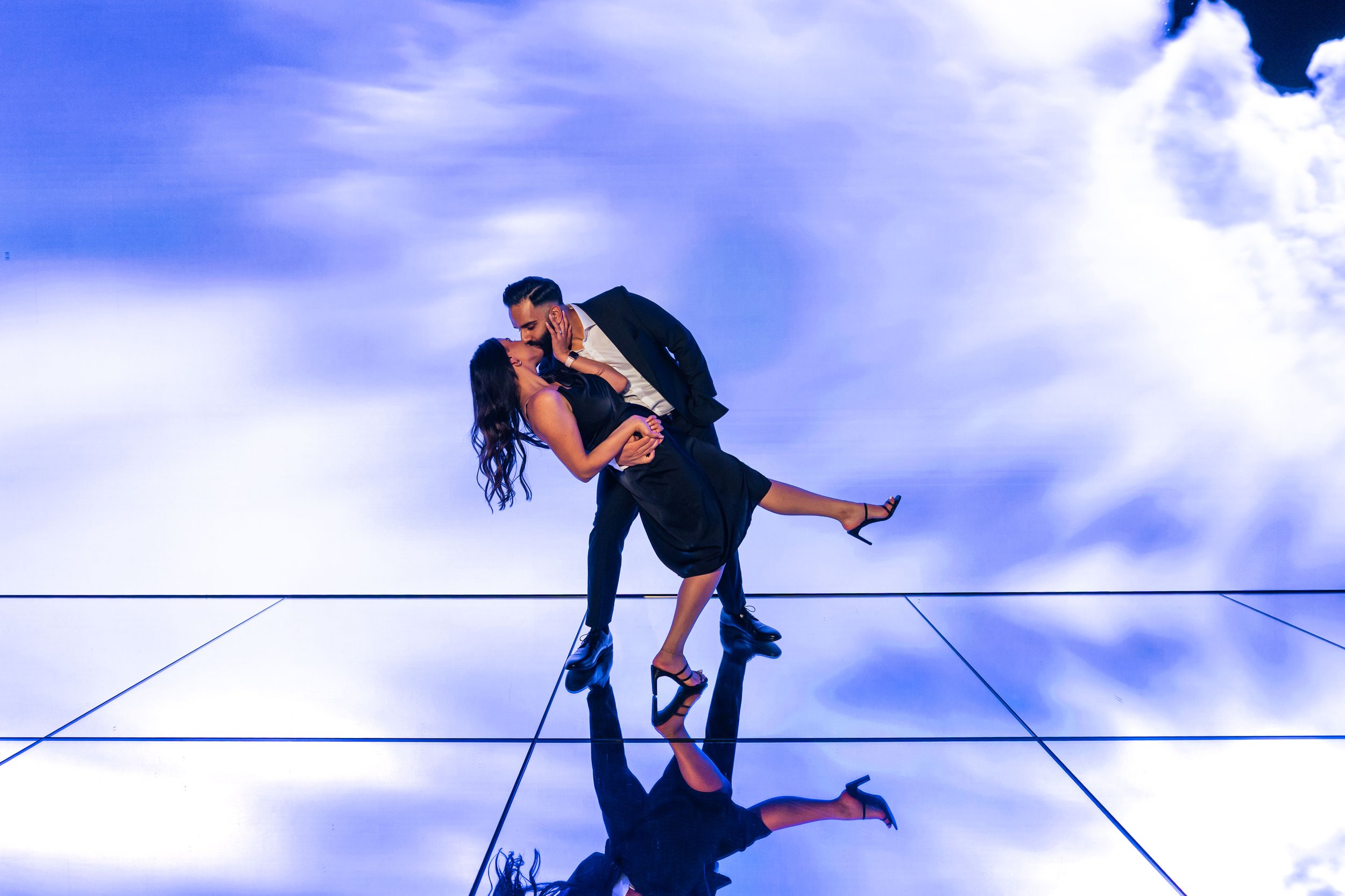 A beautiful marriage proposal and engagement photoshoot at SUMMIT One Vanderbilt in New York City captured by Matt Ritchie