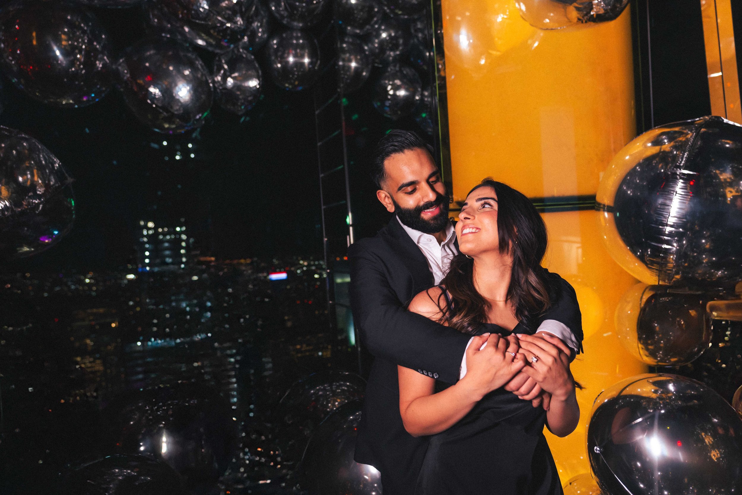 A beautiful marriage proposal and engagement photoshoot at SUMMIT One Vanderbilt in New York City captured by Matt Ritchie