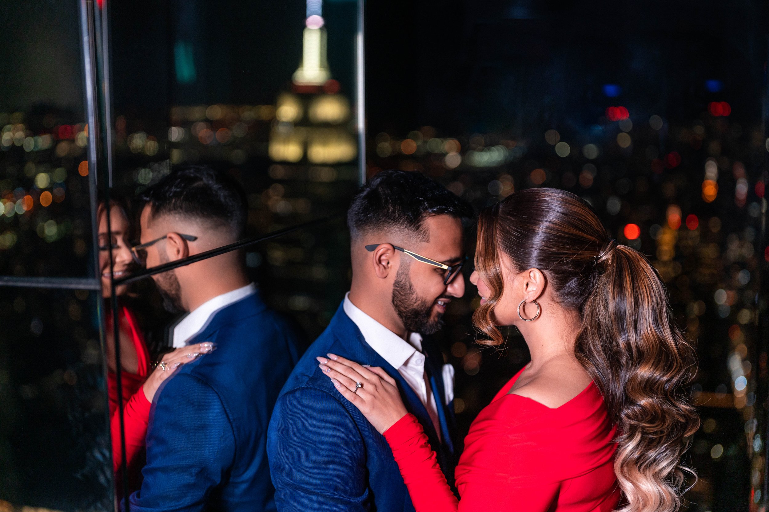 A beautiful marriage proposal and engagement photoshoot at SUMMIT One Vanderbilt in New York City captured by Matt Ritchie