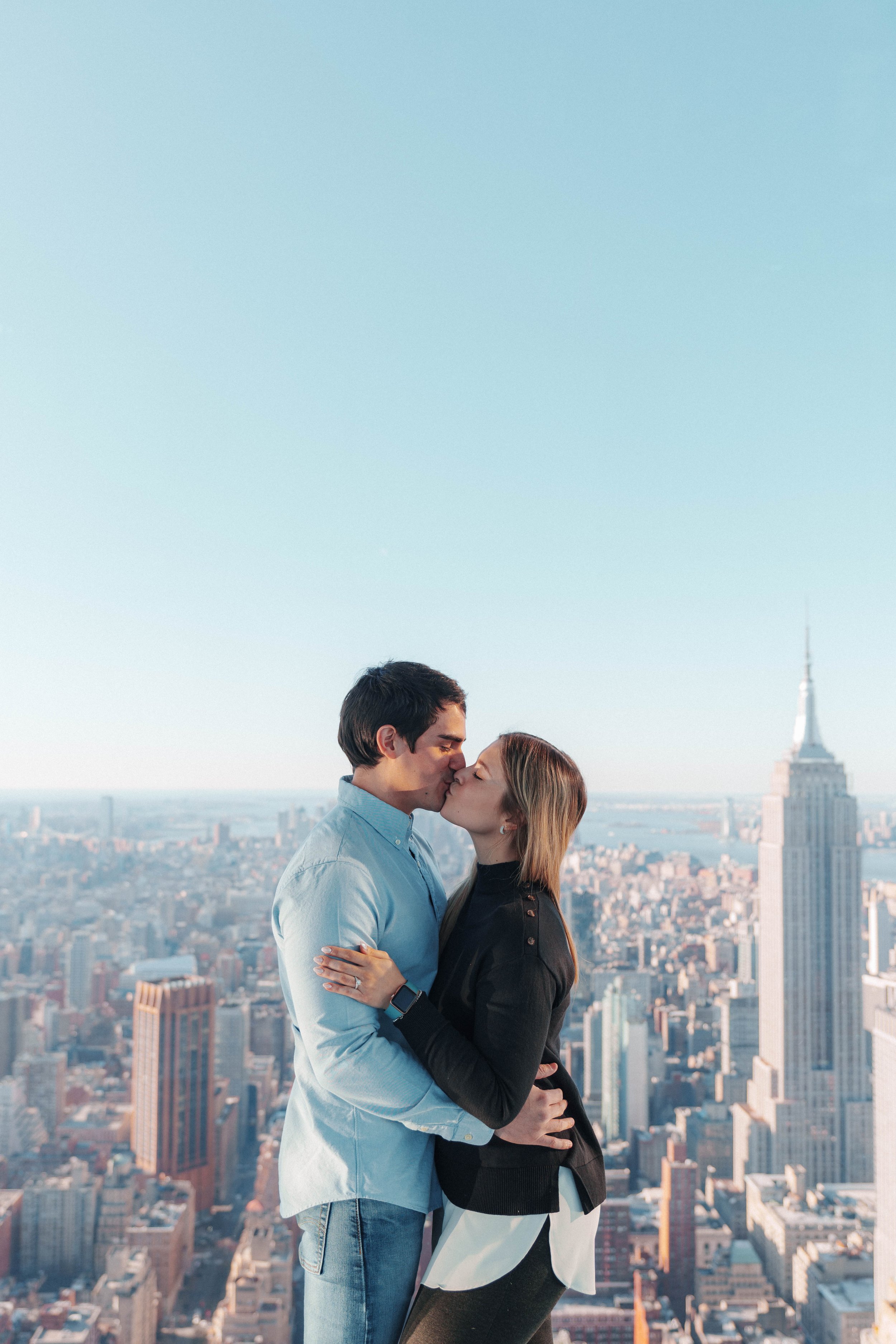 A beautiful marriage proposal and engagement photoshoot at SUMMIT One Vanderbilt in New York City captured by Matt Ritchie
