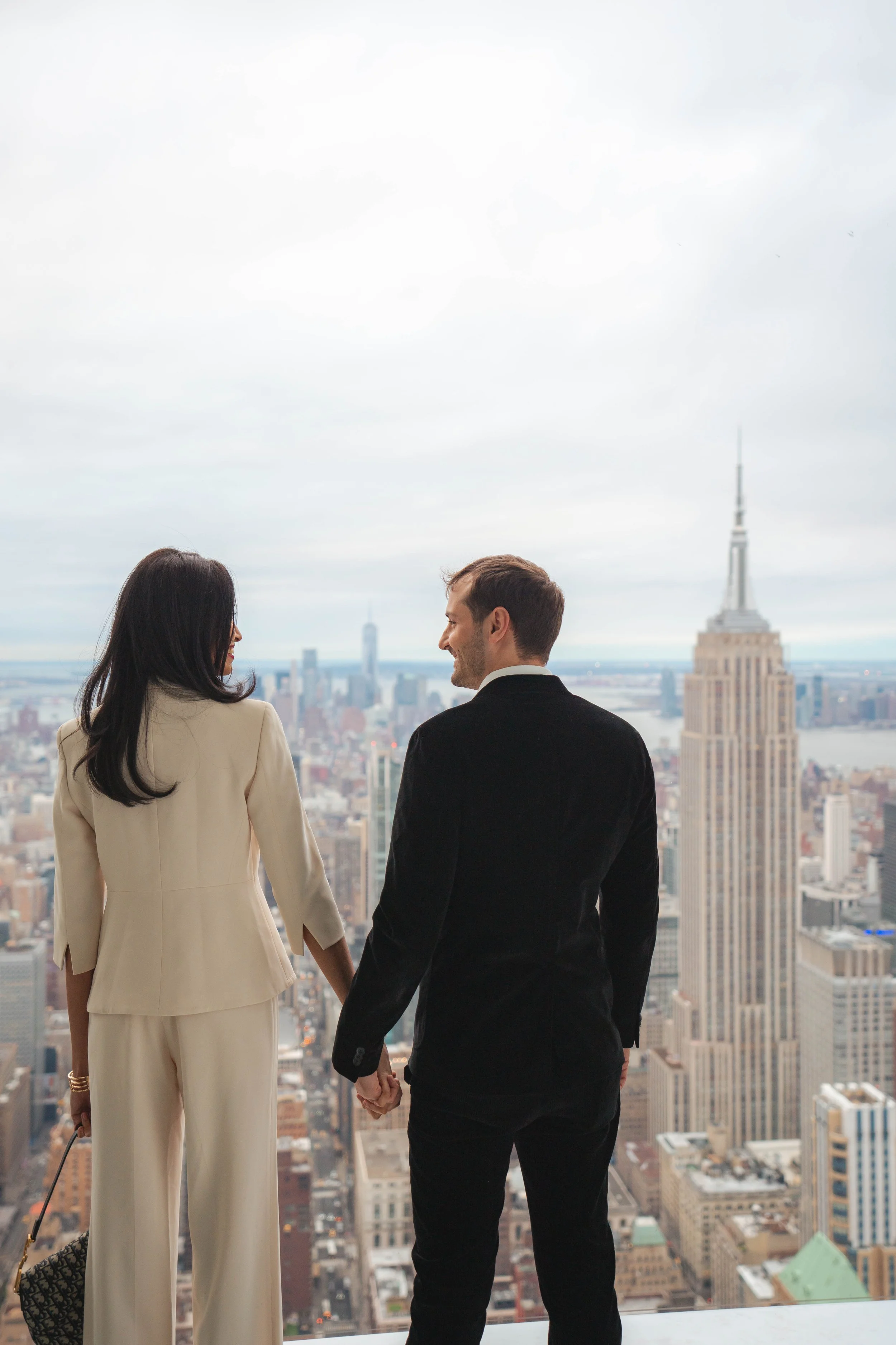 A beautiful marriage proposal and engagement photoshoot at SUMMIT One Vanderbilt in New York City captured by Matt Ritchie