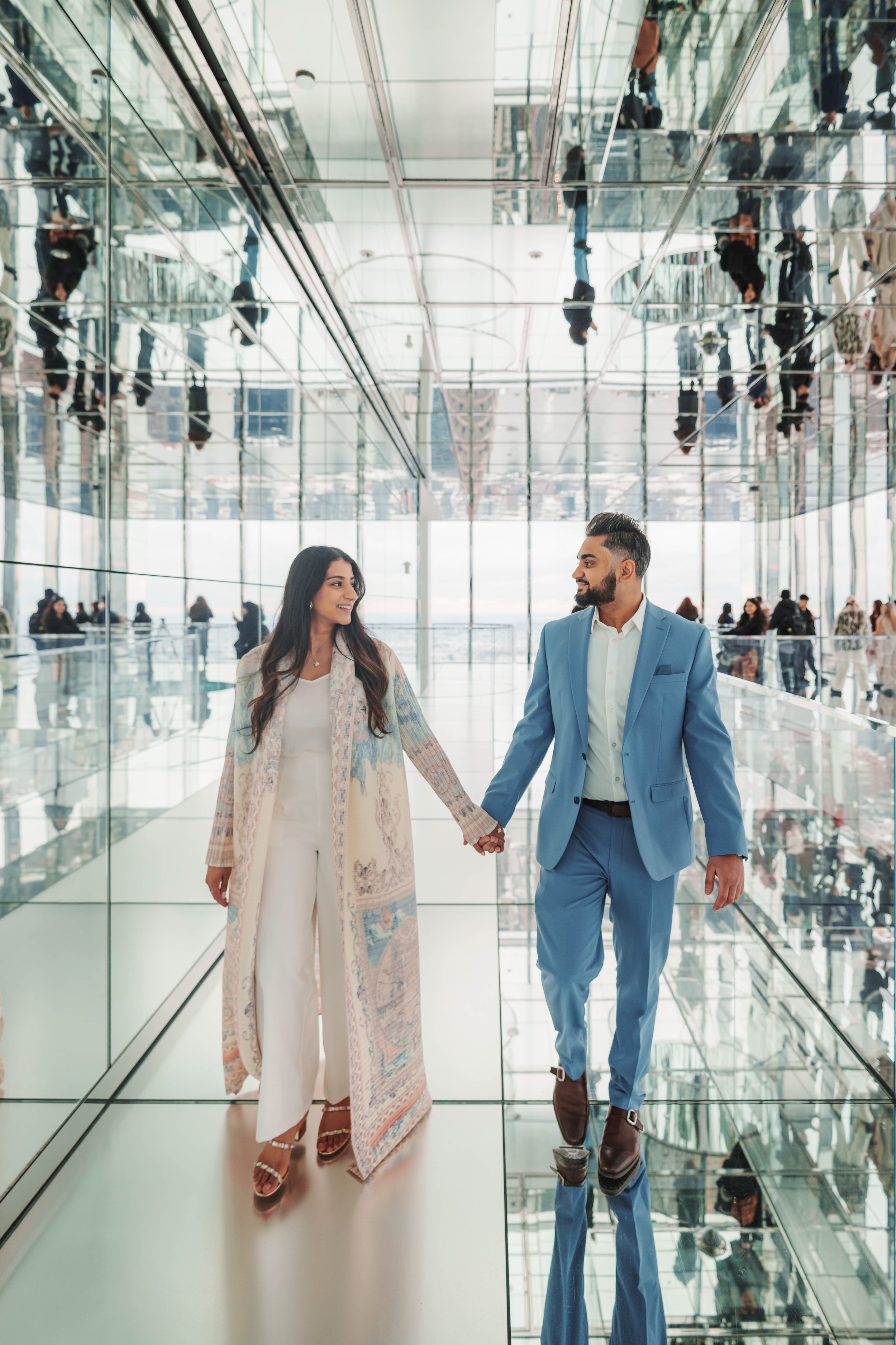 A beautiful marriage proposal and engagement photoshoot at SUMMIT One Vanderbilt in New York City captured by Matt Ritchie