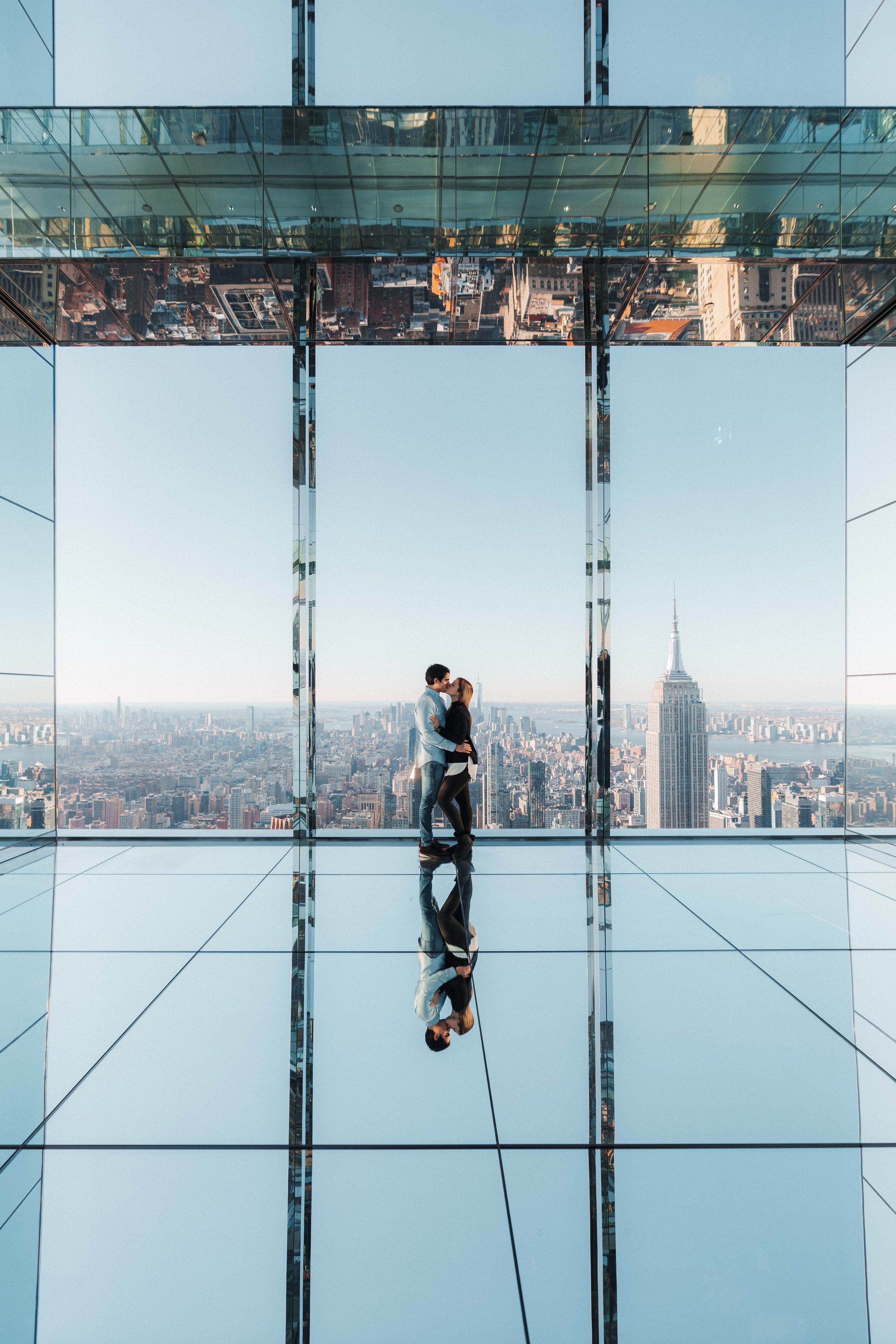 A beautiful marriage proposal and engagement photoshoot at SUMMIT One Vanderbilt in New York City captured by Matt Ritchie