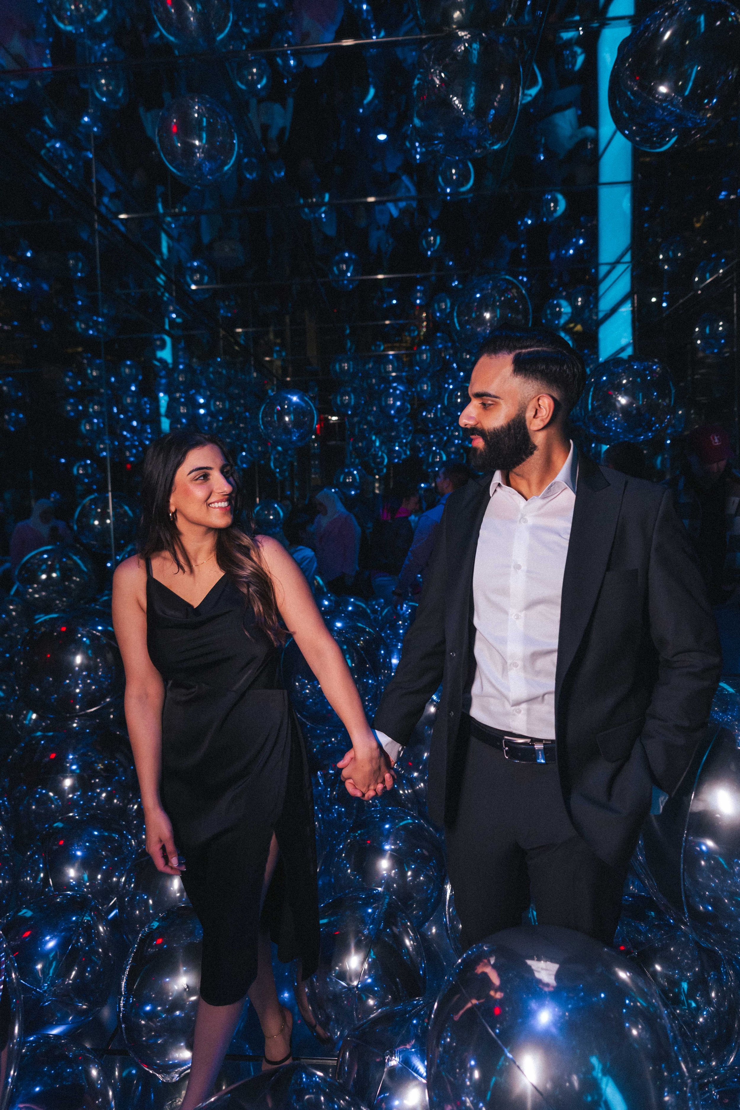 A beautiful marriage proposal and engagement photoshoot at SUMMIT One Vanderbilt in New York City captured by Matt Ritchie