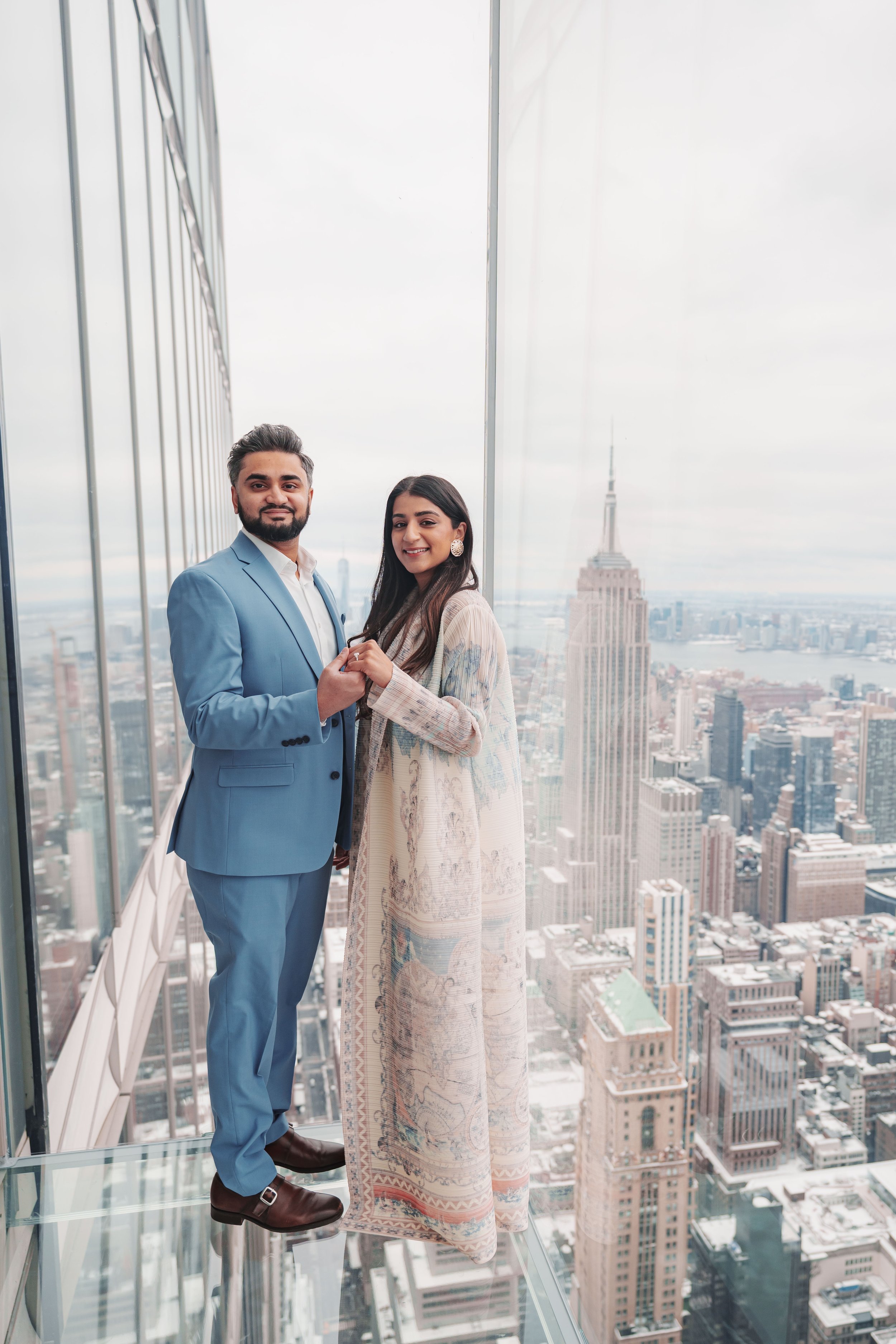 A beautiful marriage proposal and engagement photoshoot at SUMMIT One Vanderbilt in New York City captured by Matt Ritchie