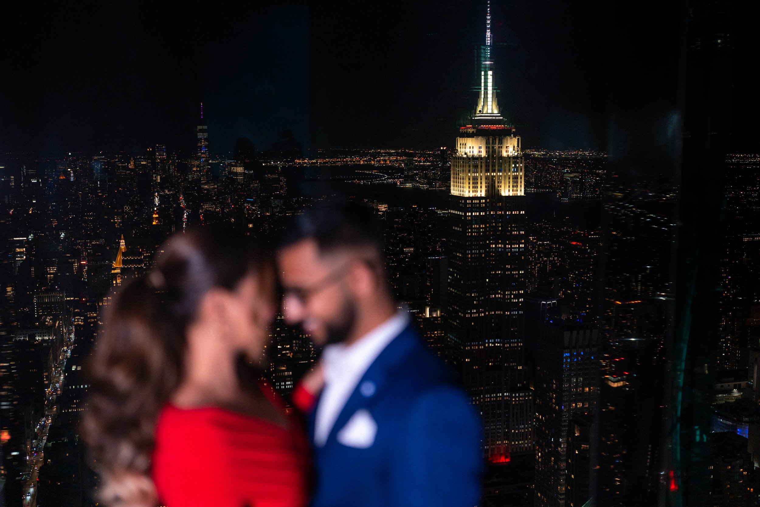 A beautiful marriage proposal and engagement photoshoot at SUMMIT One Vanderbilt in New York City captured by Matt Ritchie