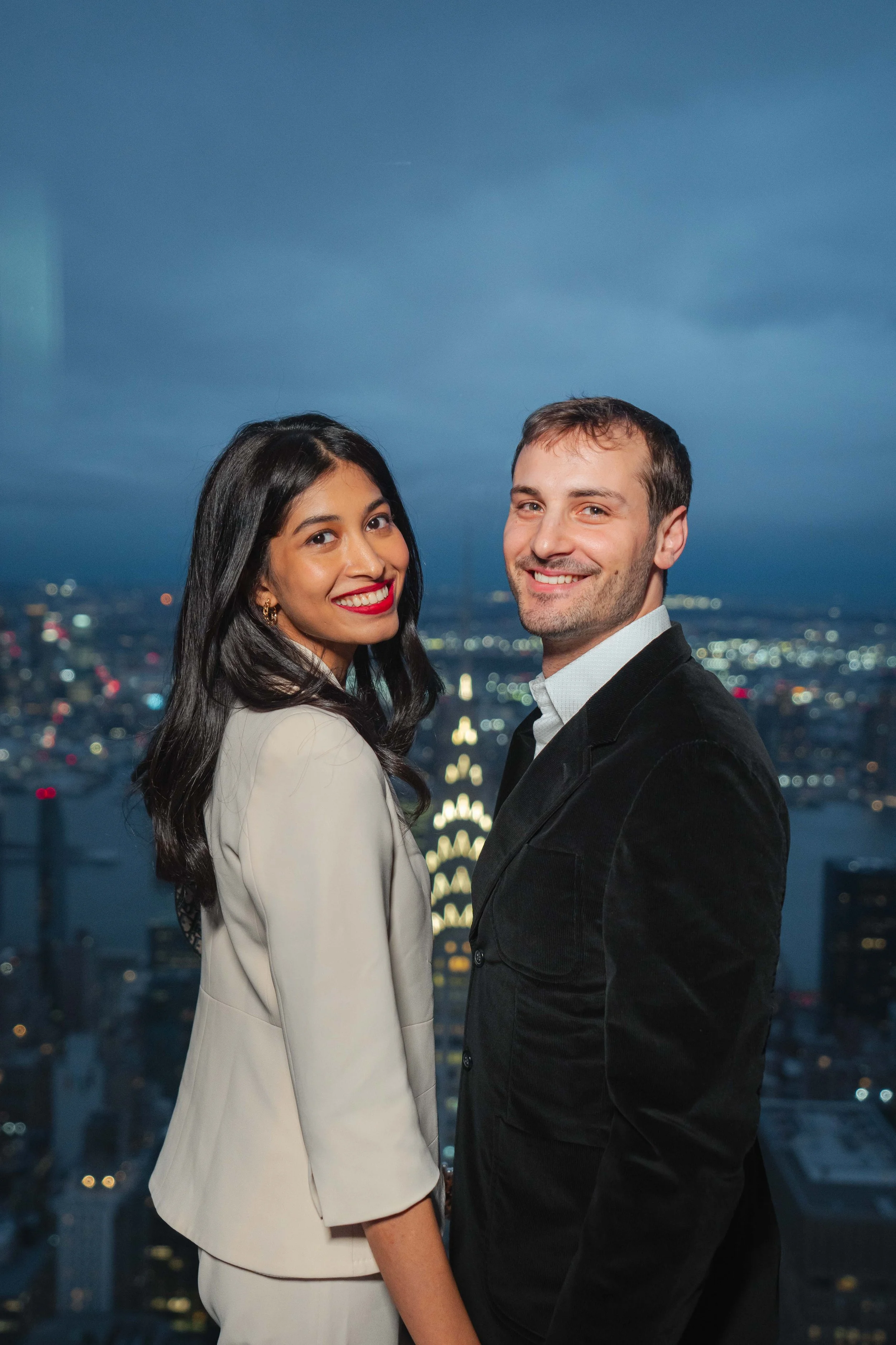 A beautiful marriage proposal and engagement photoshoot at SUMMIT One Vanderbilt in New York City captured by Matt Ritchie