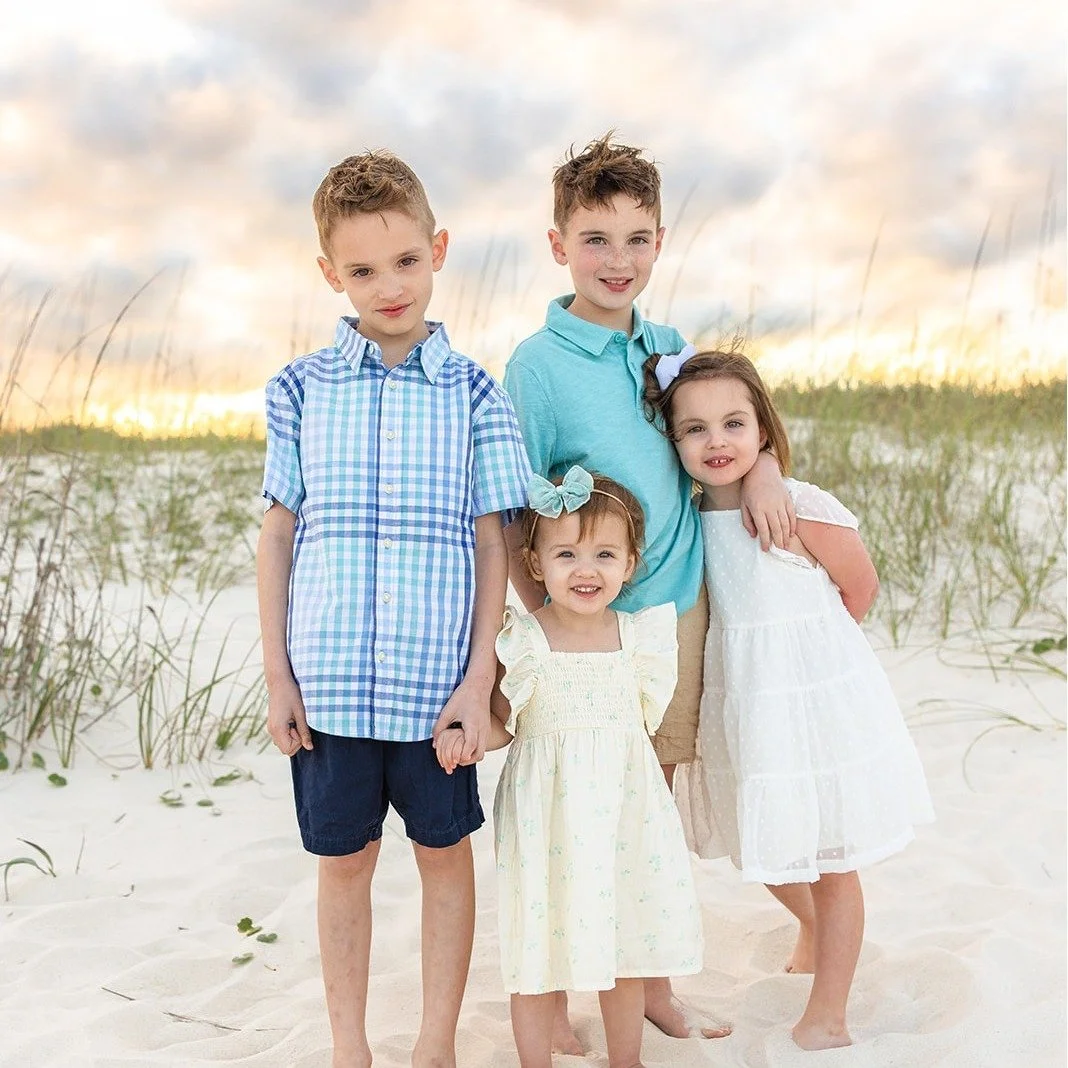 Golden light, sandy toes, and a whole lot of love 🤍
 Gulf Shores family sessions are all about connection, not perfection. Save this for your next beach trip 🌊

#gulfshoresbeachphotographer #gulfshoresalabama #orangebeachphotographer #orangebeachal