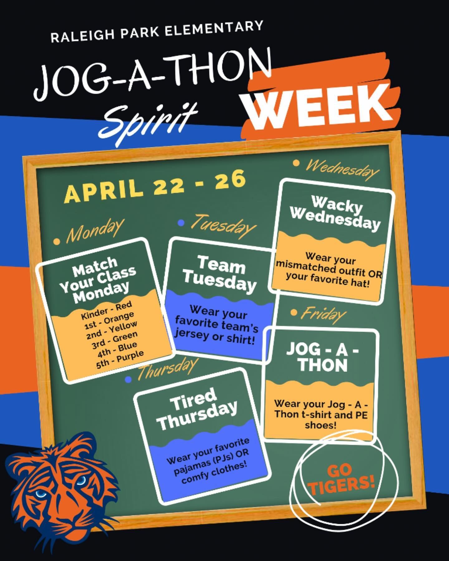 Wondering what each Spirit Day is? We were wondering this am, too! Here's all the fun things Ms H and Ms Wilson have put together for our JogAThon week!