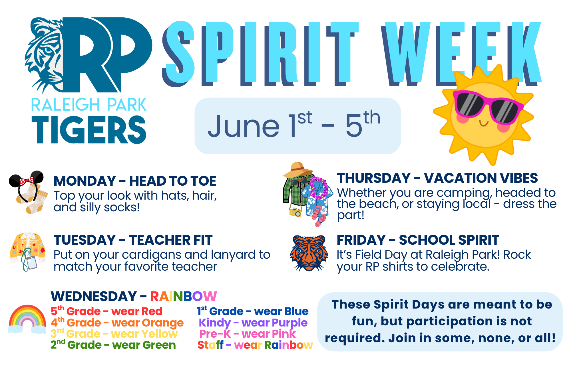 Spirit Week: June 1-5th