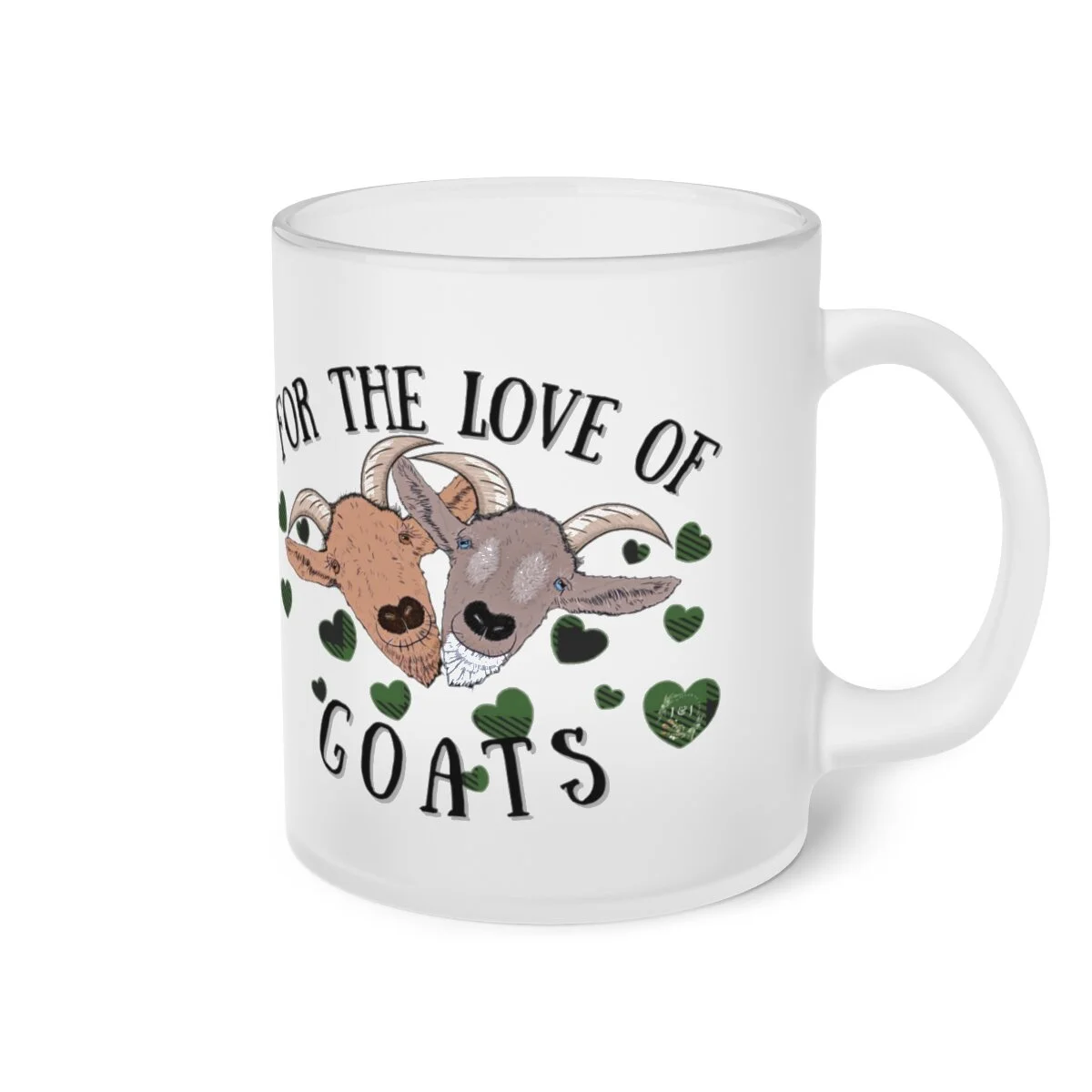 Frosted For The Love Of Goats Glass Mug
