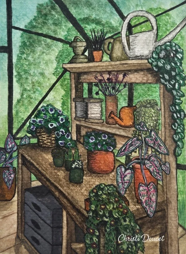 Christi Doucet greenhouse bench.jpg