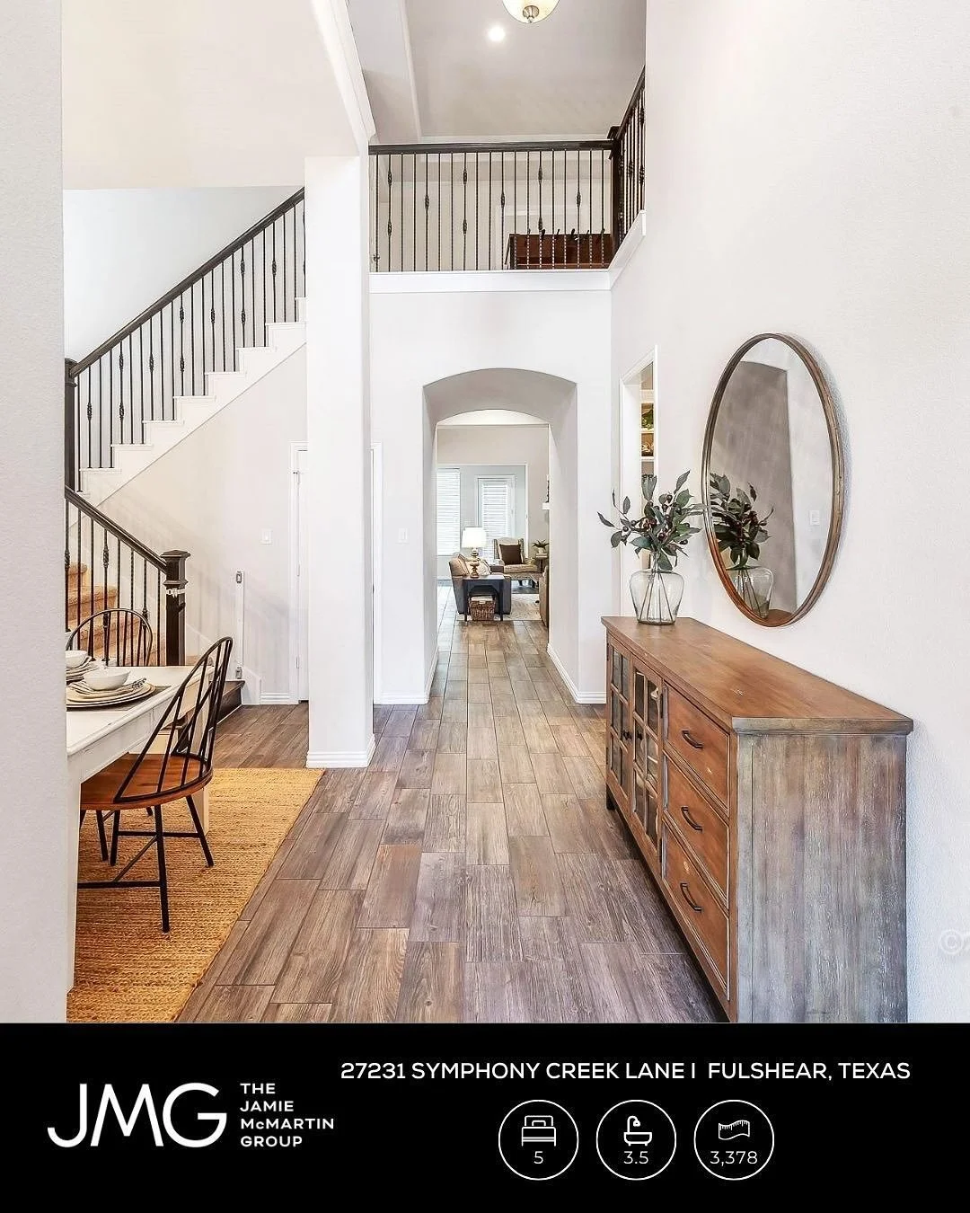 Imagine coming home to space, style, and endless possibilities. This stunning Cross Creek Ranch beauty offers 5 bedrooms, 3.5 baths, and over 3,300 sq ft of thoughtful design and comfort.

Cozy up by the stone fireplace, whip up gourmet meals in a ch