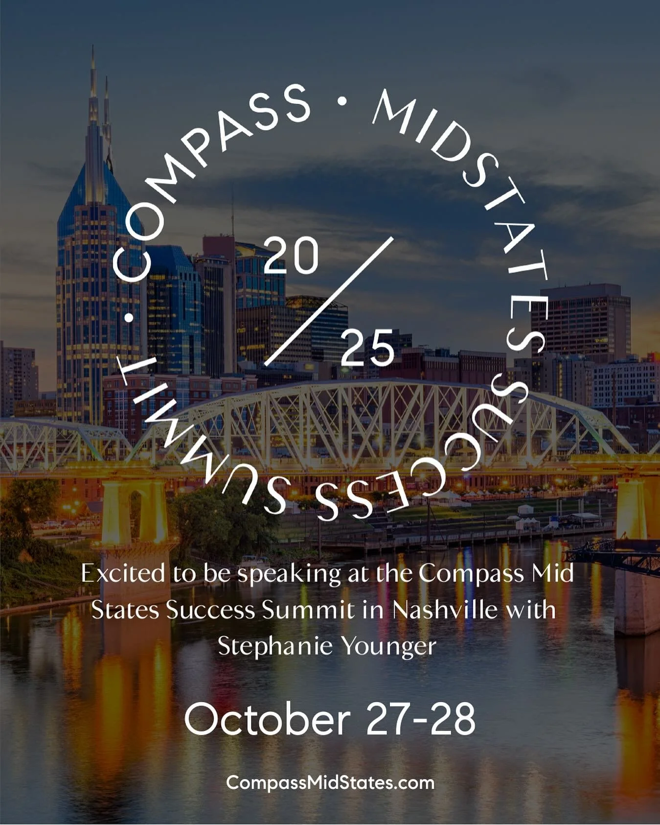 So excited to be heading to Nashville for the @compass Mid States Success Summit on October 27&ndash;28! I&rsquo;ll be joining some of the most inspiring Compass agents and leaders from across the country, all dedicated to sharing ideas, strategies, 
