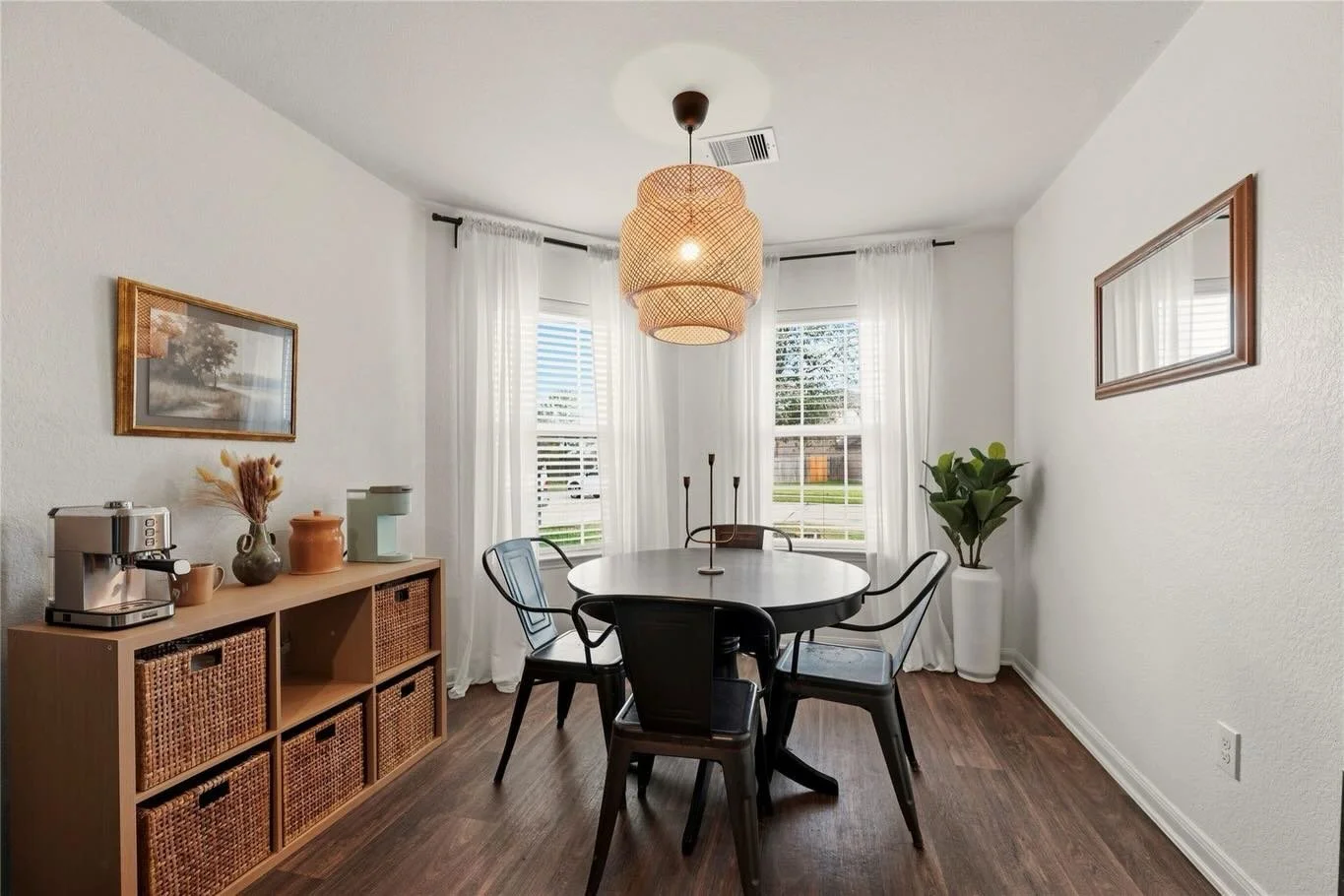 Experience open, airy, and beautifully updated living in Seacrest, where vaulted ceilings, a bold wood beam, and natural light create an inviting first impression.

A warm, thoughtfully designed kitchen anchors the home, paired with a flexible layout