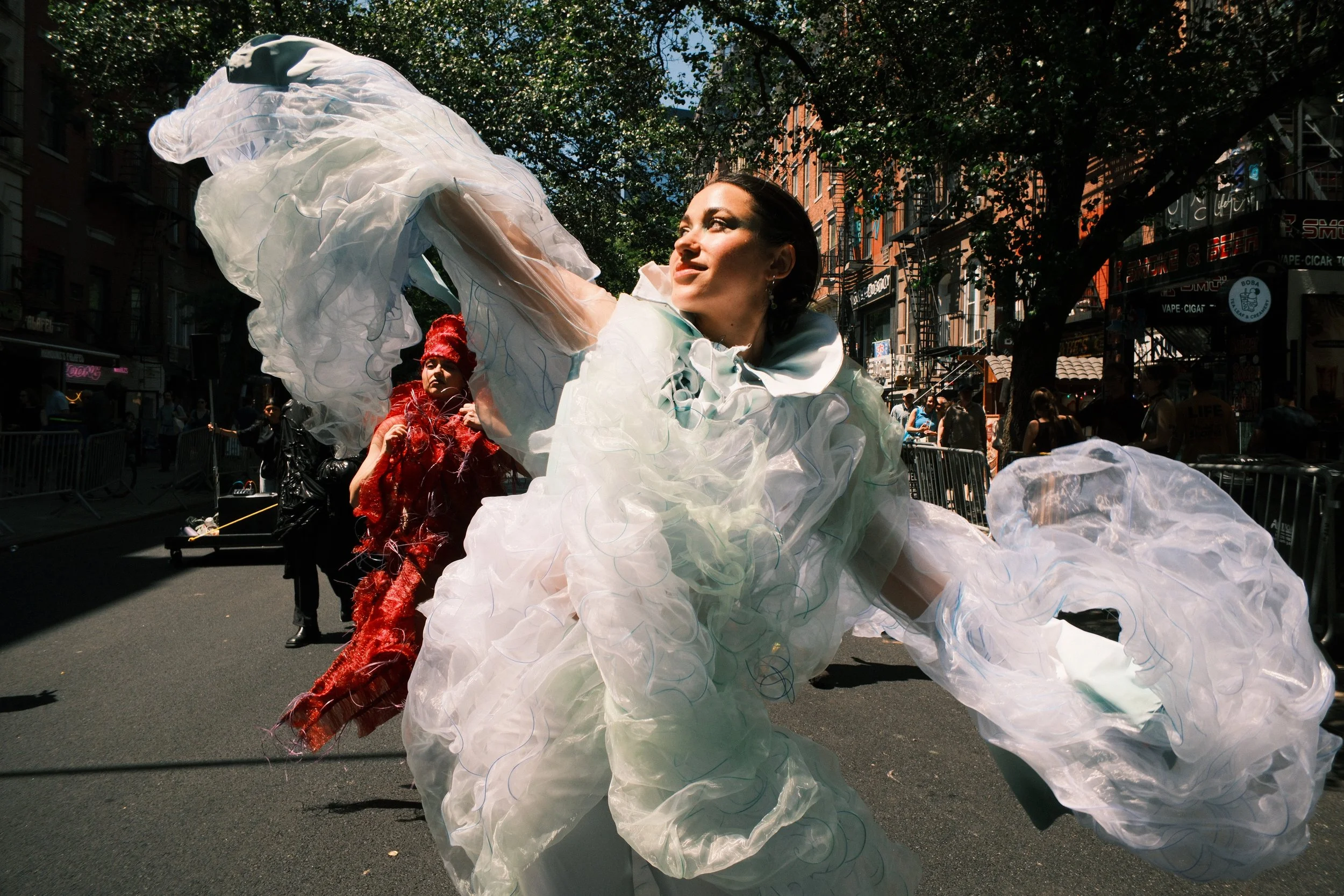 Dancer in flowy attire