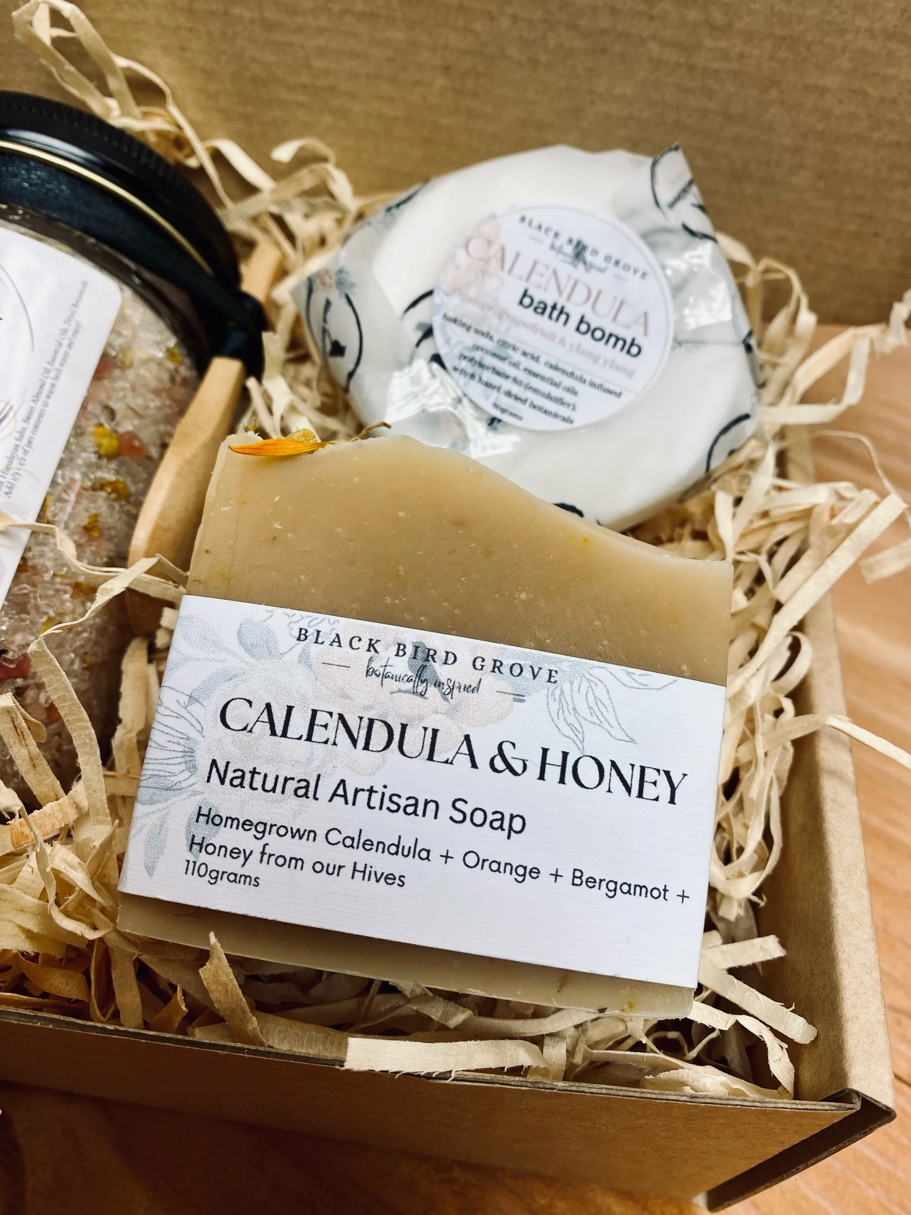 cheap gift box, gift for under 35, bath soak, soap, bath bomb