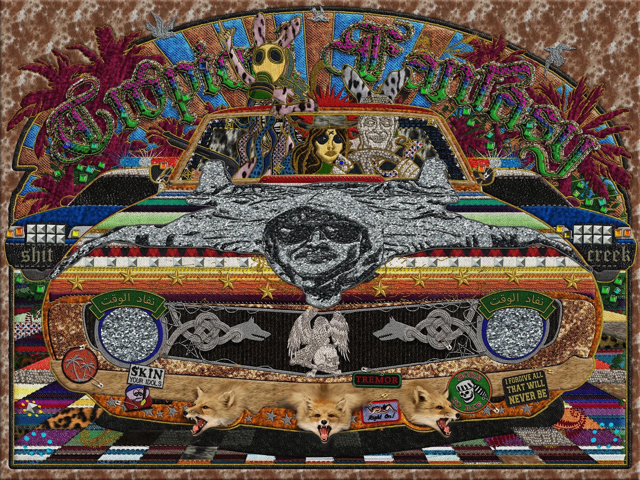 Tropical Fantasy, 2025
Digital Tapestry, Photoshop
76x100 cm Inkjet on canvas 