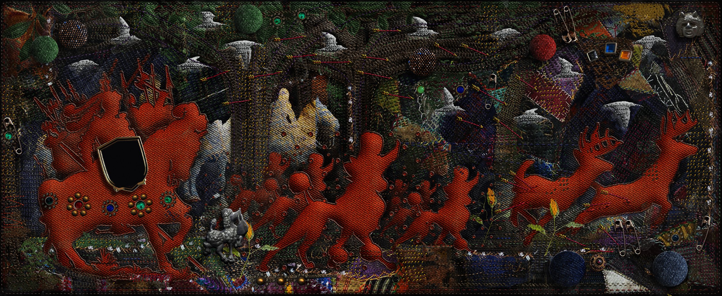 The hunt, 2023
Digital Tapestry, Photoshop
40x100 cm Inkjet print on archival paper
