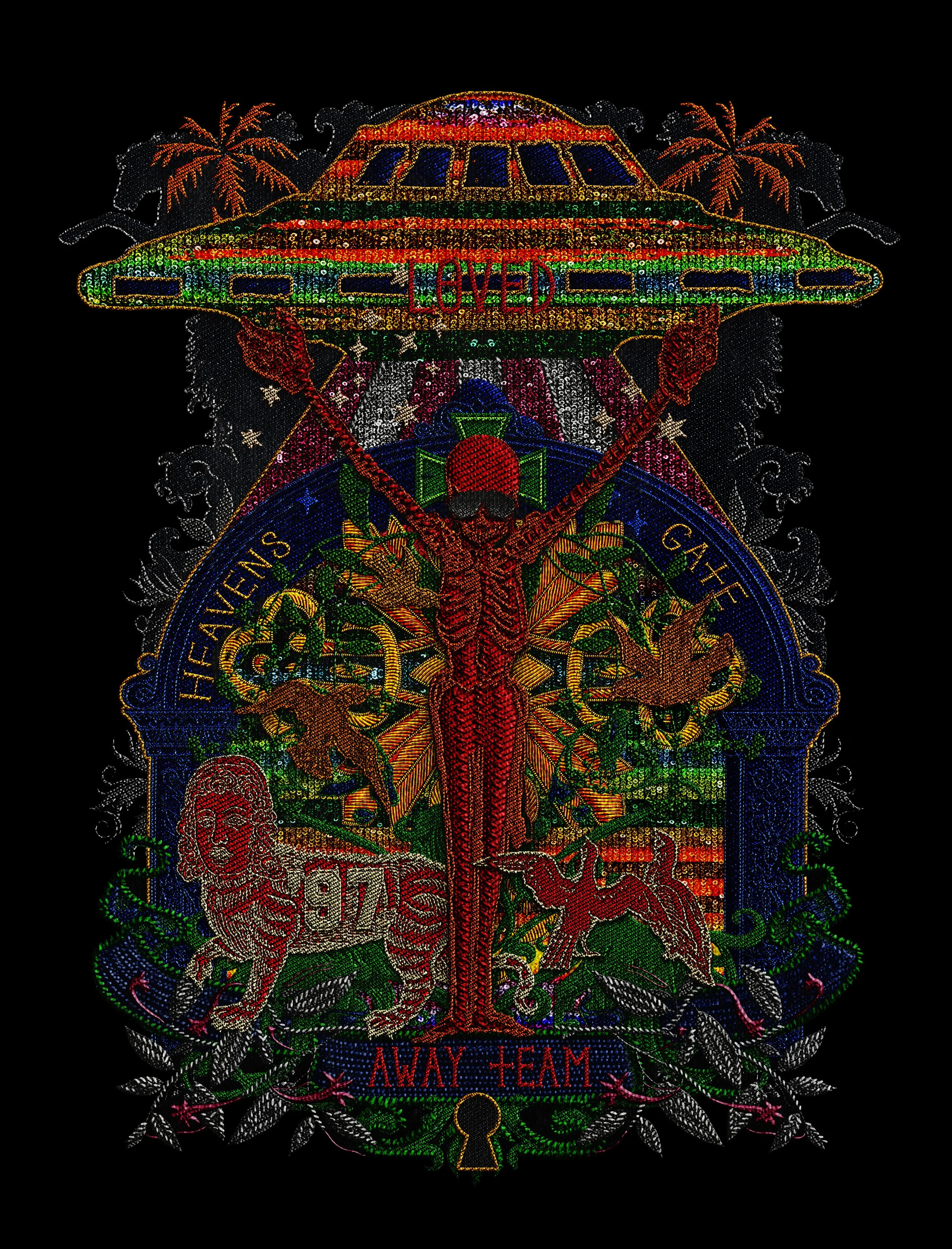 Away Team insignia, 2025
Digital Tapestry, Photoshop
32x42 cm Inkjet on canvas 