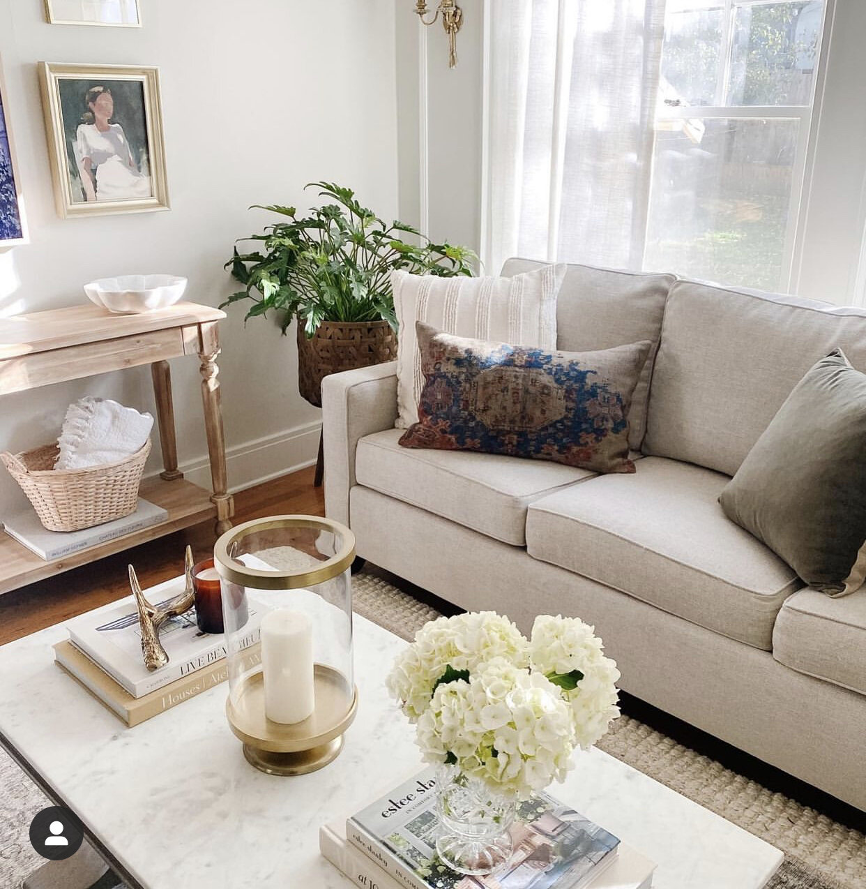 Decorative Pillows  - Pillows can instantly change the look of your room. I like to invest in basic ones I can use throughout the year. Then I will add in a few fun pieces depending on the season. I love to look for pillows on ETSY, Serene & Lily, and Pottery Barn.