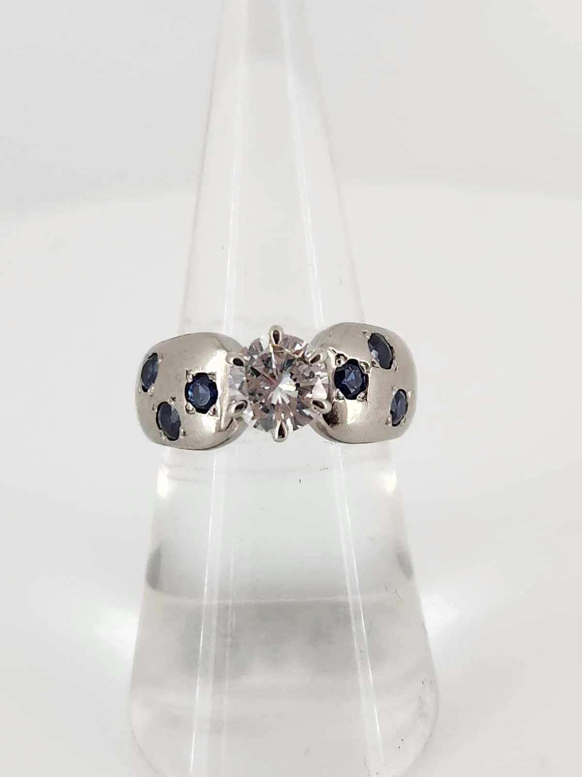 Diamond and Sapphire Engagement Ring