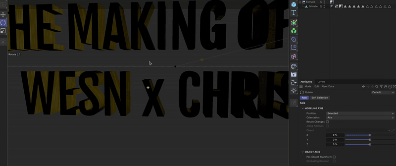 Snippet of design process with text that reads, "The Making Of The Magic WESN x Chris Ramsay"