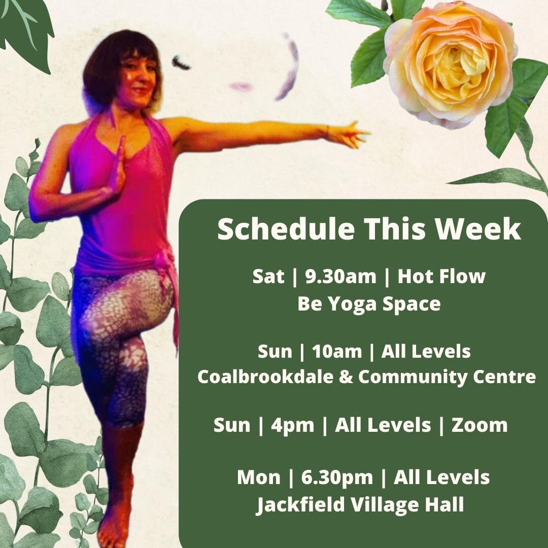 🌺 REDUCED SCHEDULE THIS WEEK 🌺
A few days off this coming week but classes still on Saturday, Sunday, Monday.
Back to the usual Schedule from Sunday 21st (except for Wednesday Madeley) 😁