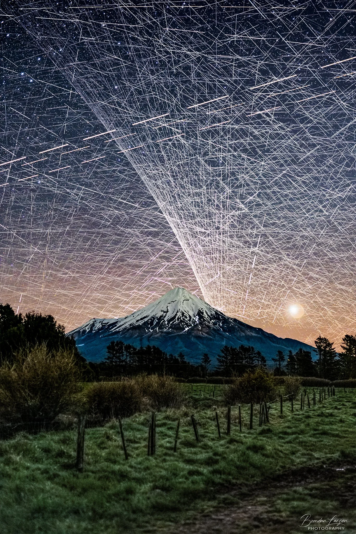14,000 Satellite Trails over Mt Taranaki