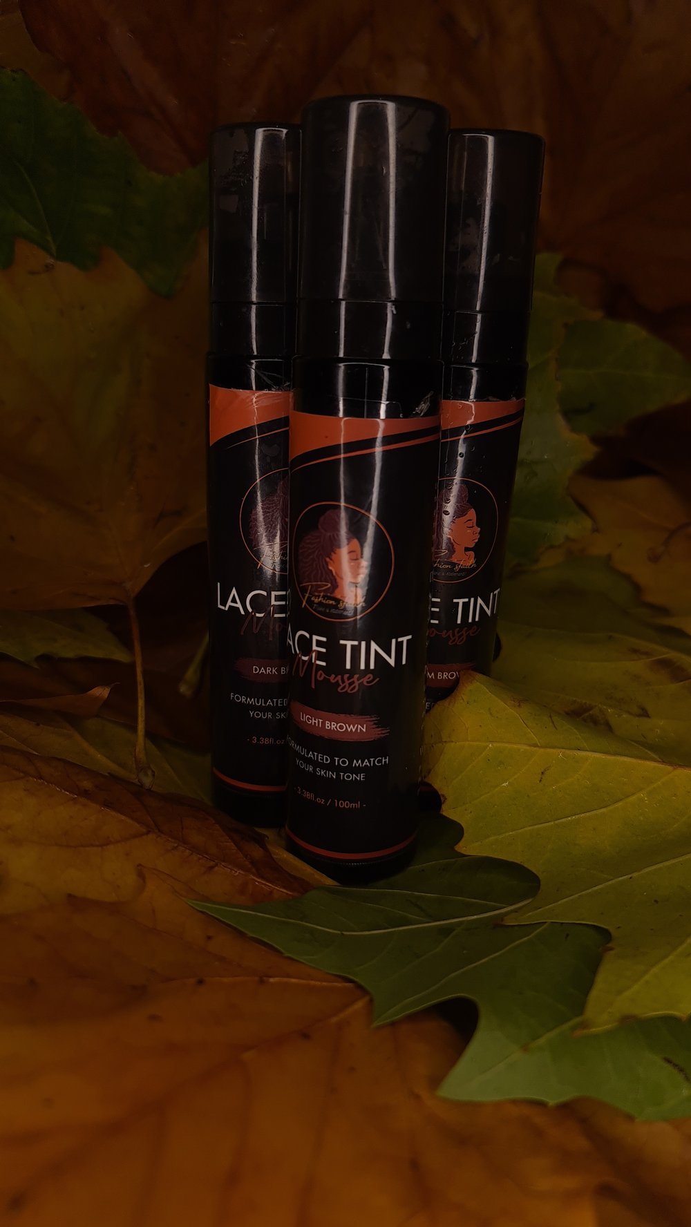 lace tint mousse, leaf backdrop