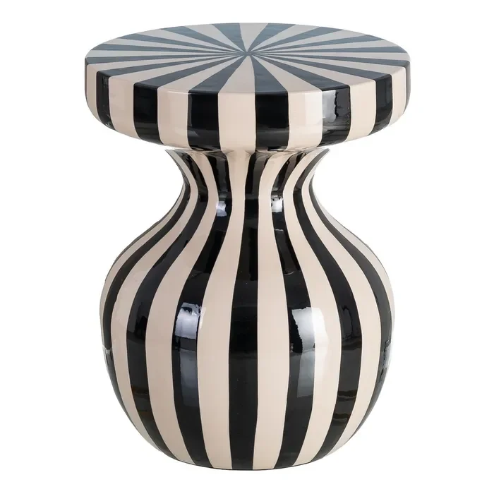 Table d'appoint POP Stripe NOIR | BLANC