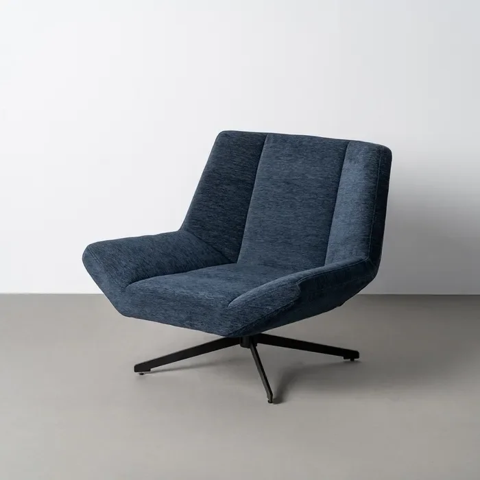 Fauteuil BOSS pivotant  Bleu tissu | métal