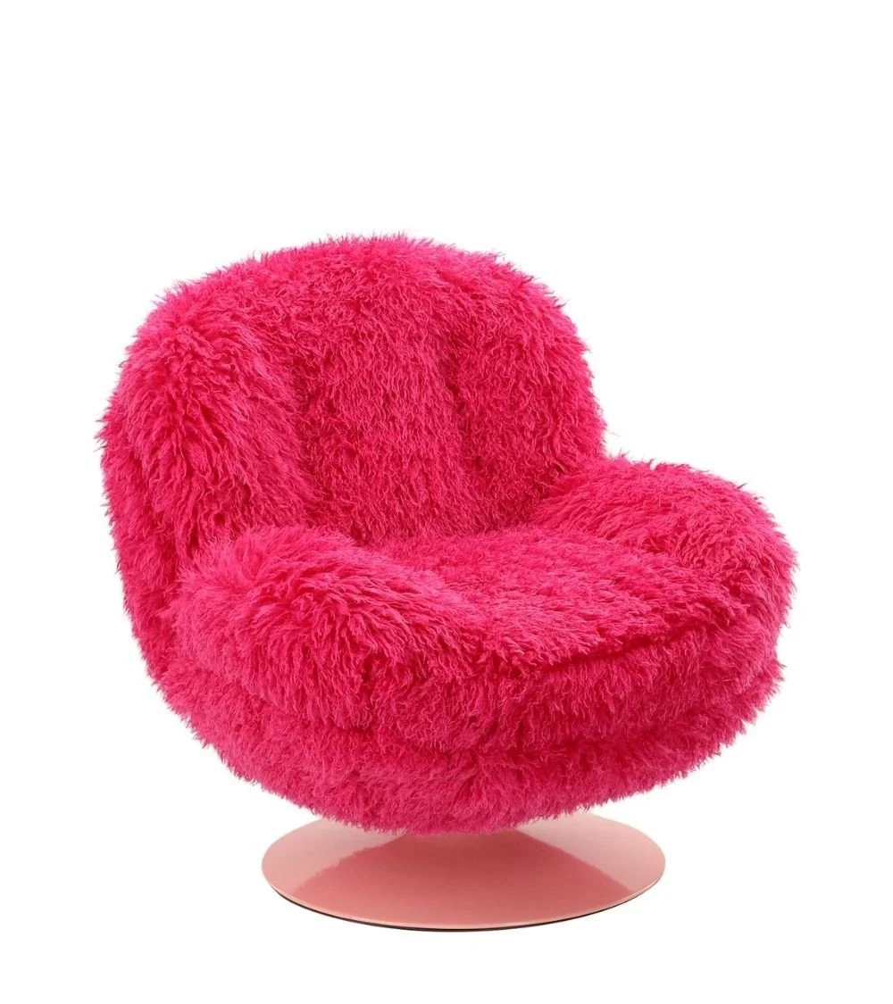Fauteuil Memento fourrure poils longs | Pink