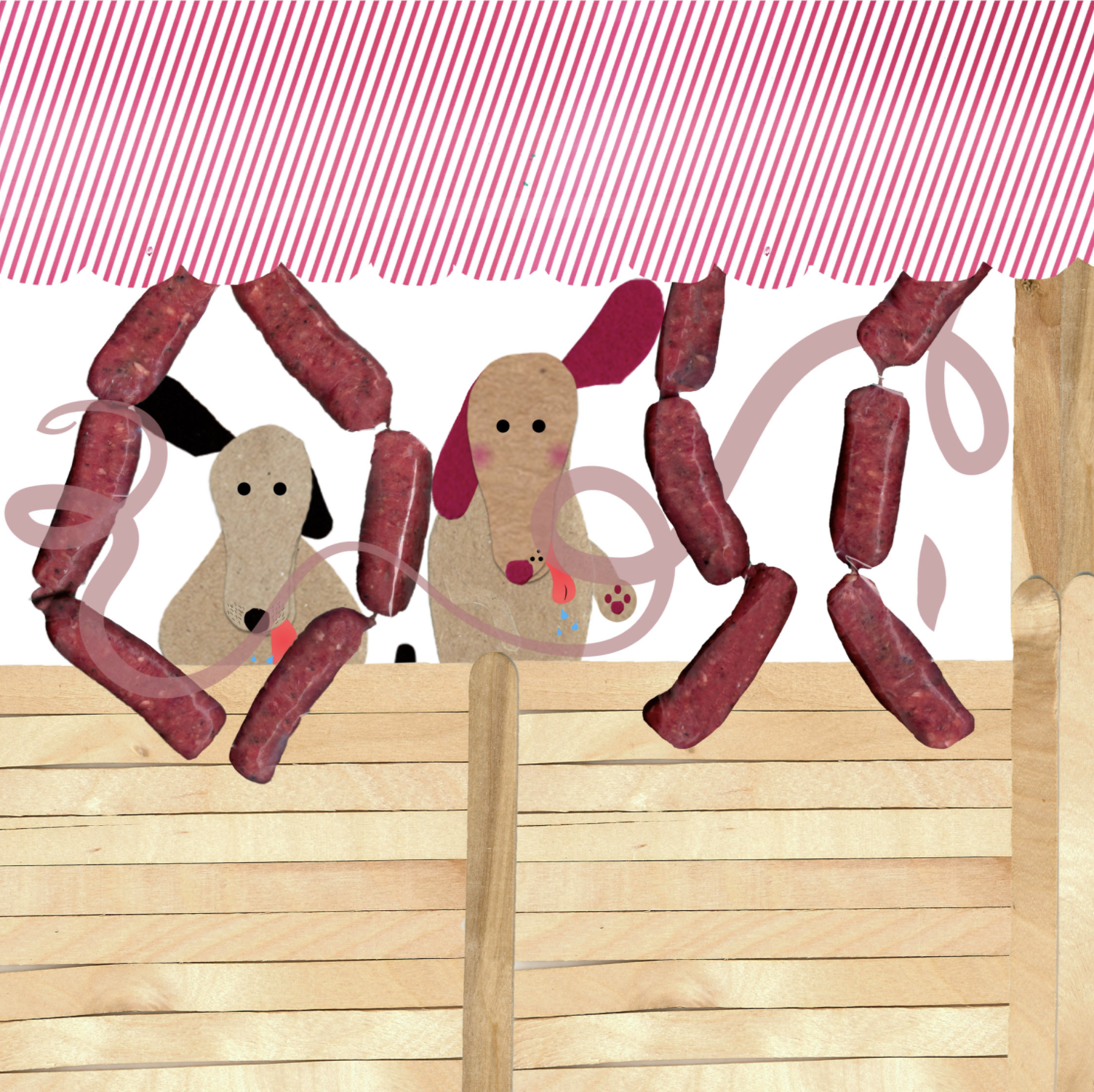 The two hungry dogs thought their dreams had come true

They seen treats and steaks and sausages too