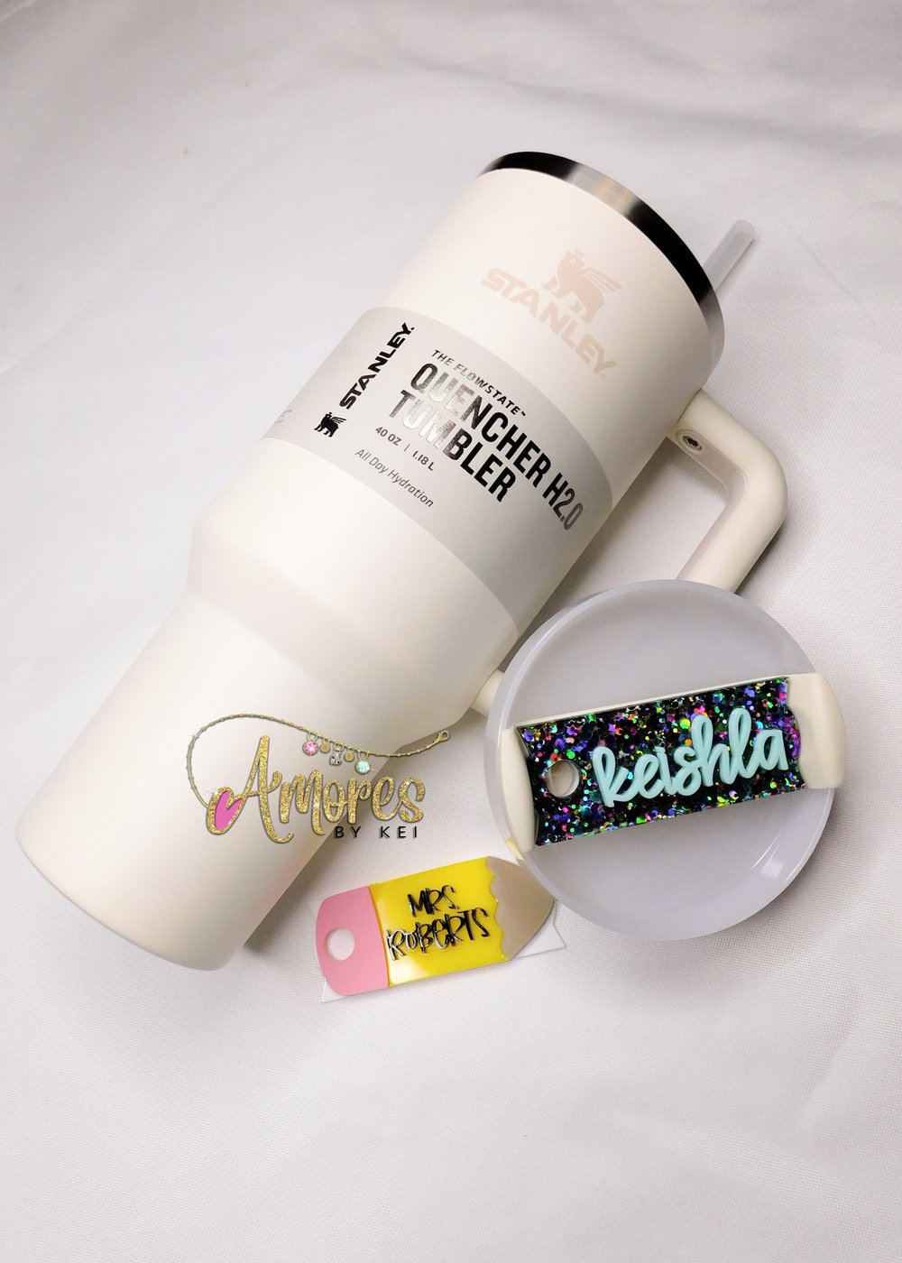 Wildflower 40 Oz Stanley Quencher H2.0 Tumbler Plate Topper, Personalized  Stanley Name Plate Topper, Tumbler Name Plate, Stanley Lid Tag Mom 