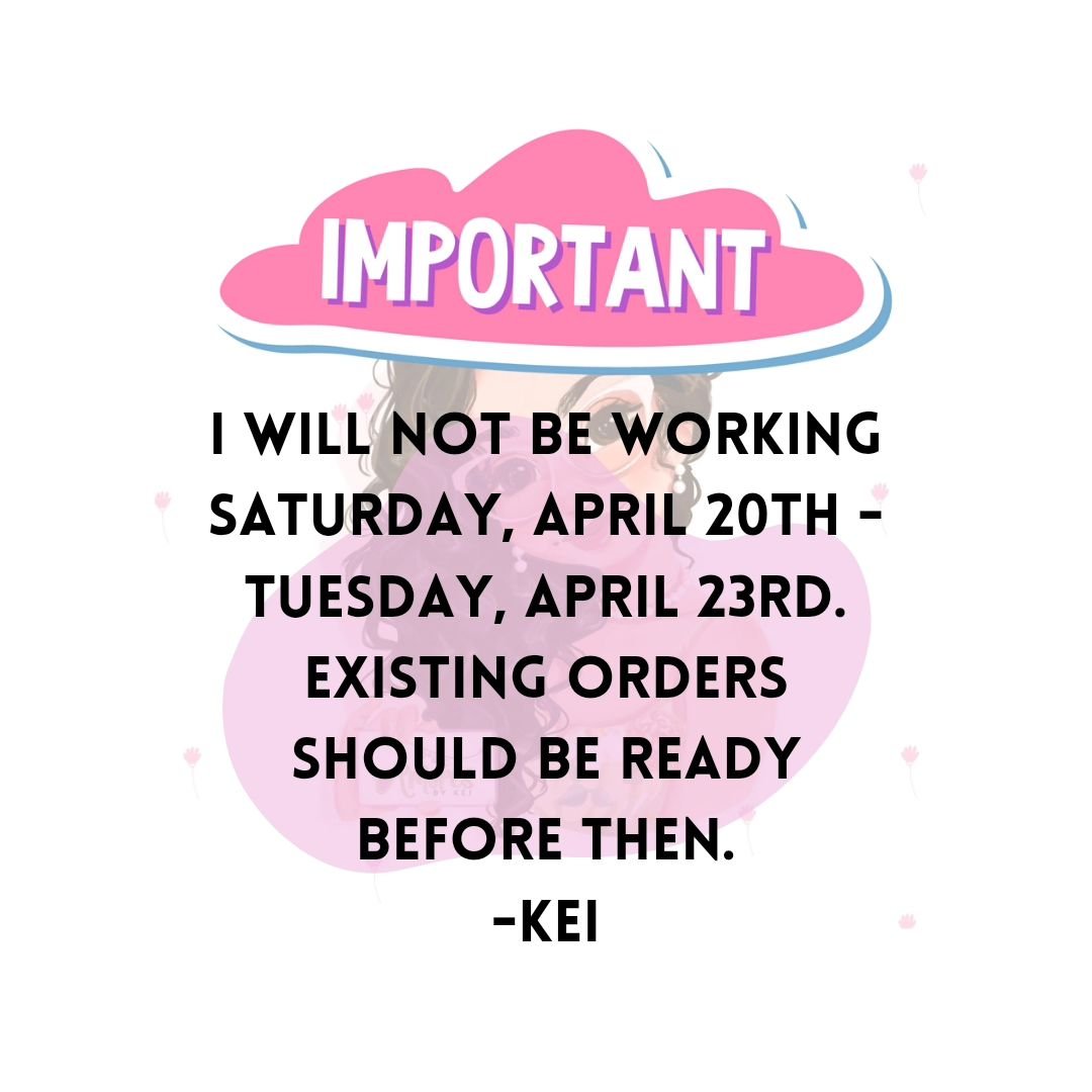 🚨 I will not be working
Saturday, April 20th - Tuesday, April 23rd. Existing orders should be ready before then. I might be getting back to messages until I am back home.

I rarely share my personal life on here, but my family, especially my grandfa