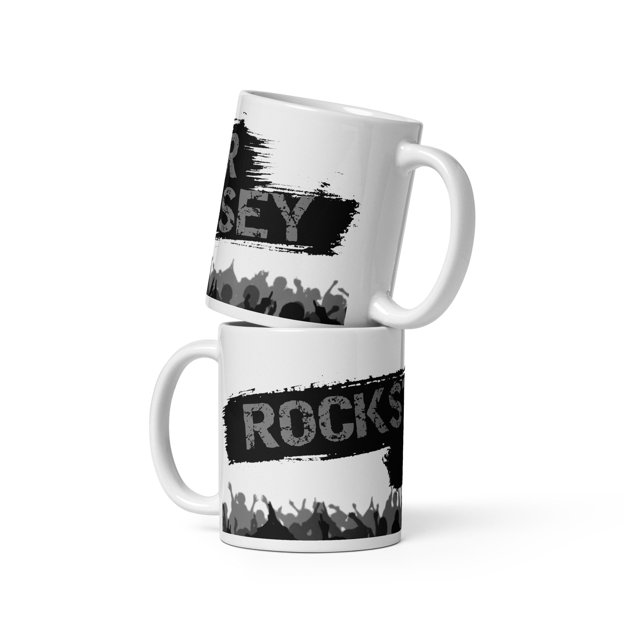 Rockstar Rosey - Crowd White Glossy Mug