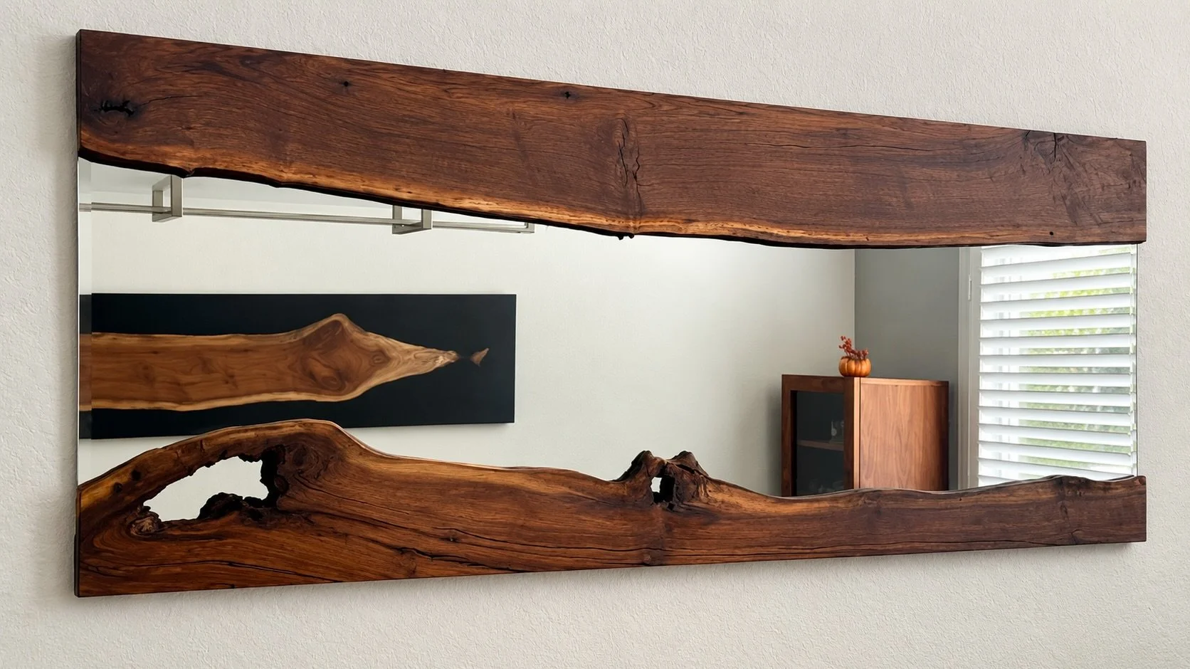Rustic Walnut Mirror - Complete #dıy #rustic #mirror