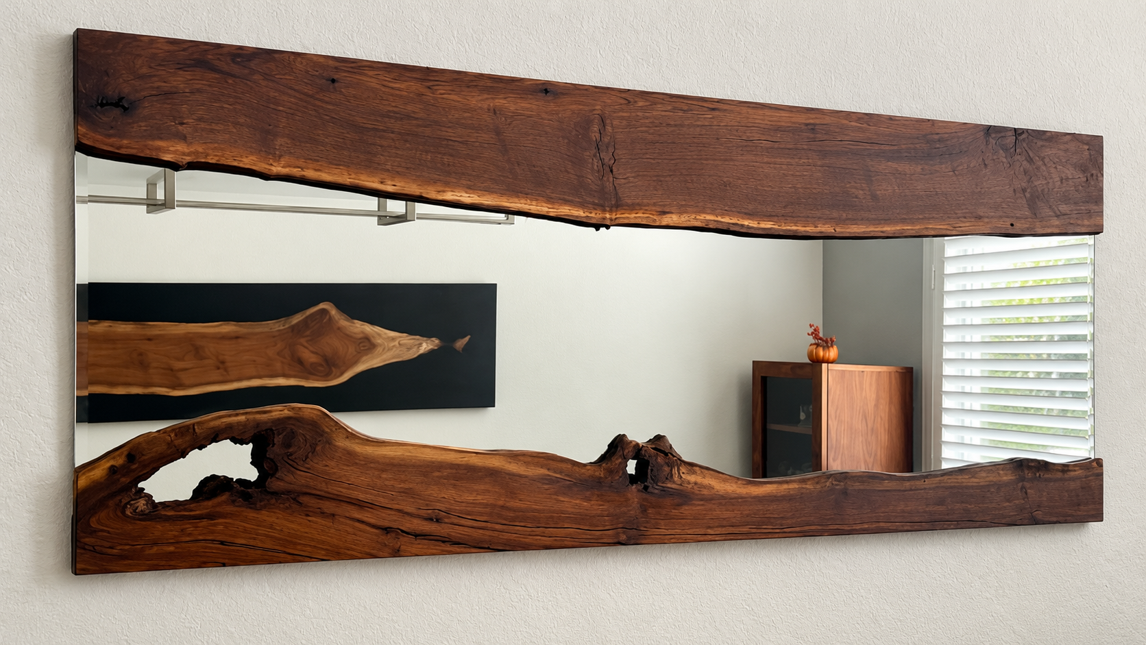 Rustic Walnut Mirror