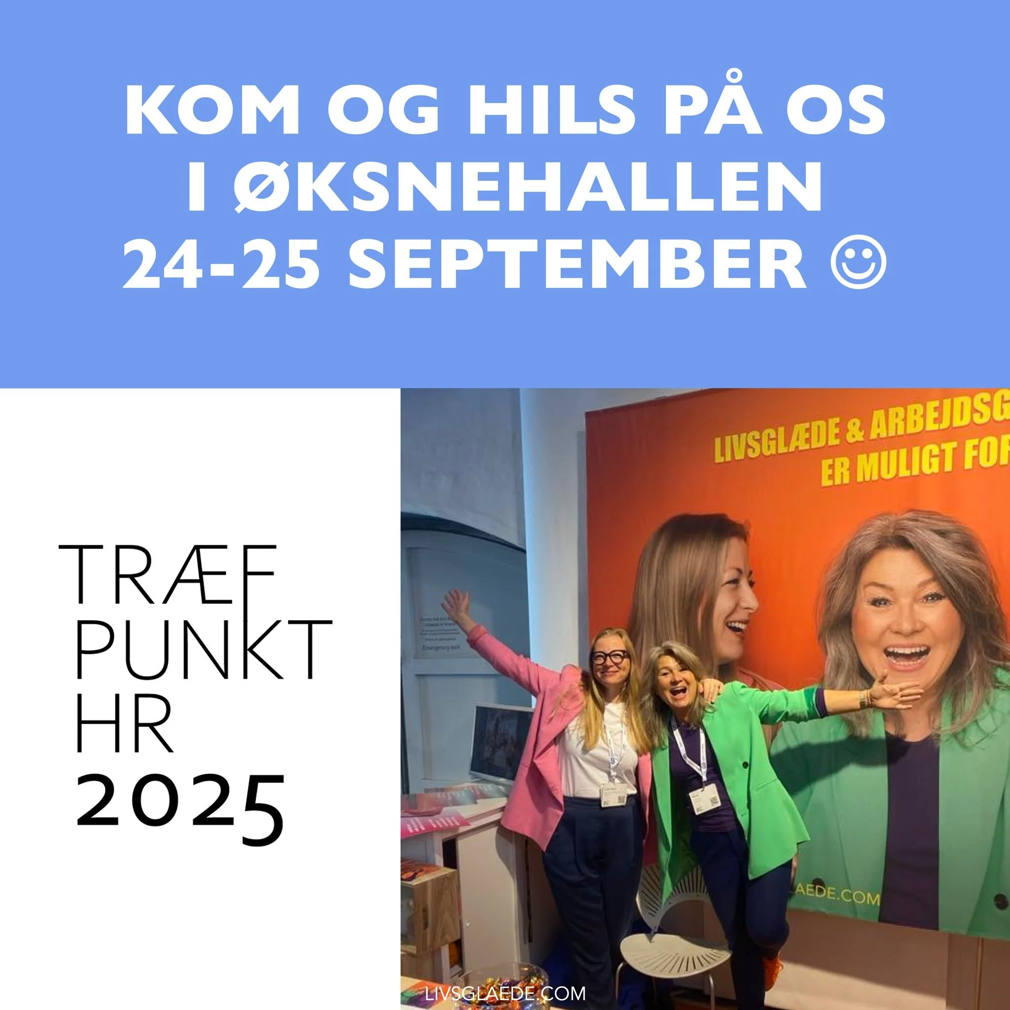 Vi glæder os til endnu engang at være en del af Træfpunkt HR® 2025, en af Danmarks største HR-events 😊 
Det er 2 dage er fyldt med inspirerende oplæg, ny viden og et væld af udstillere, der brænder for