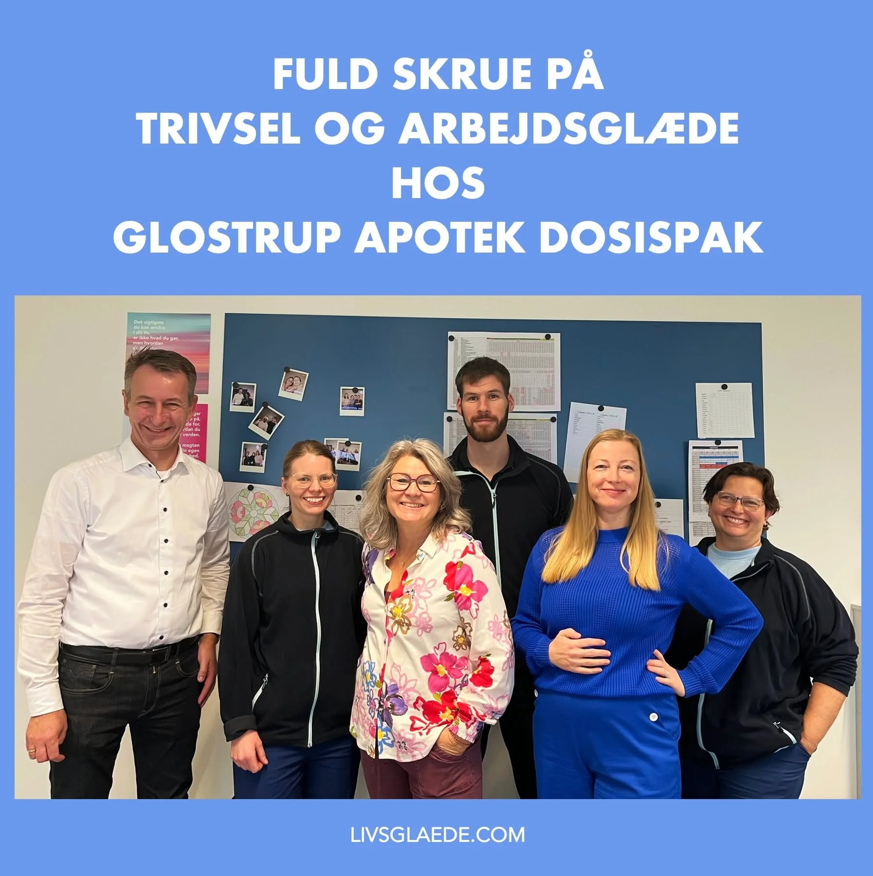 VI ER ALTS&Aring; BEGEJSTREDE 😄

Vi har indledt et omfattende og meningsfuldt samarbejde med Glostrup Apotek og de tilknyttede afdelinger &ndash; et samarbejde med &eacute;t klart fokus: at styrke trivsel, f&aelig;llesskab og arbejdsgl&aelig;de p&ar