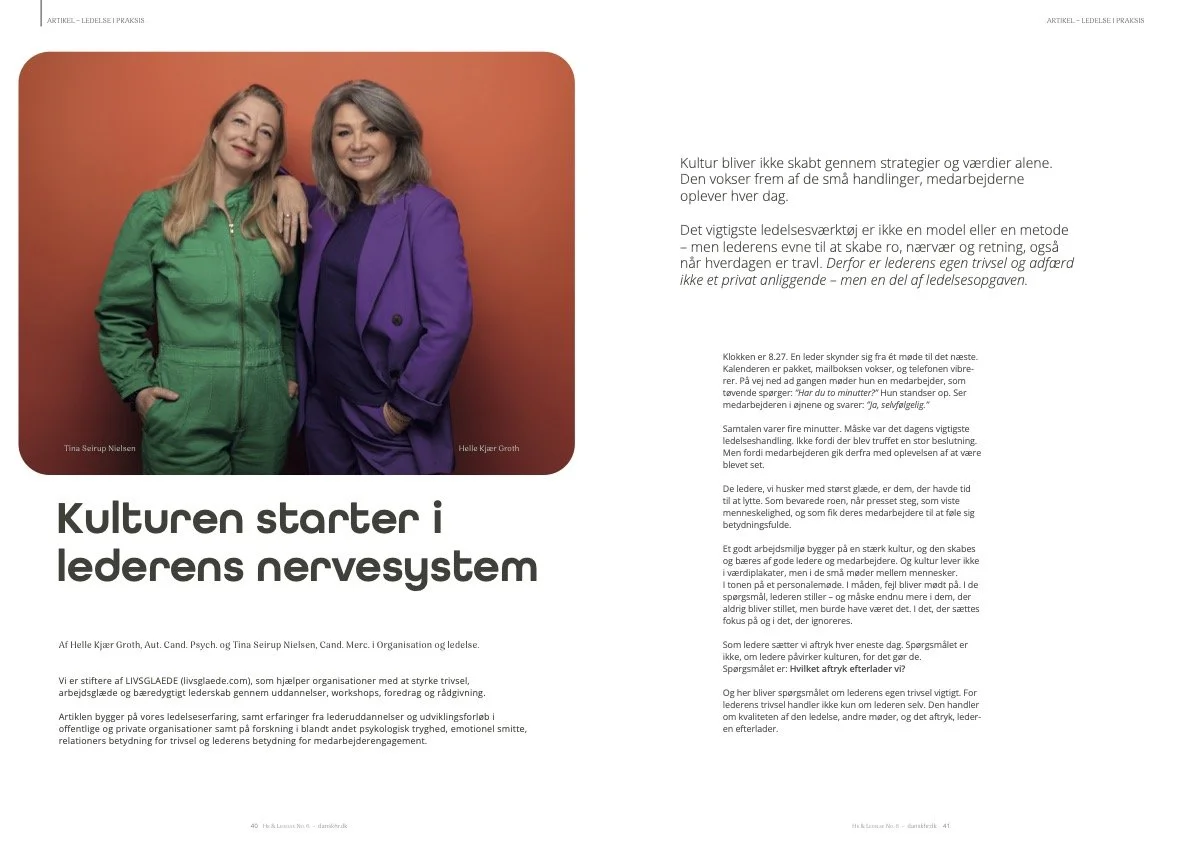 Kulturen starter i lederens nervesystem